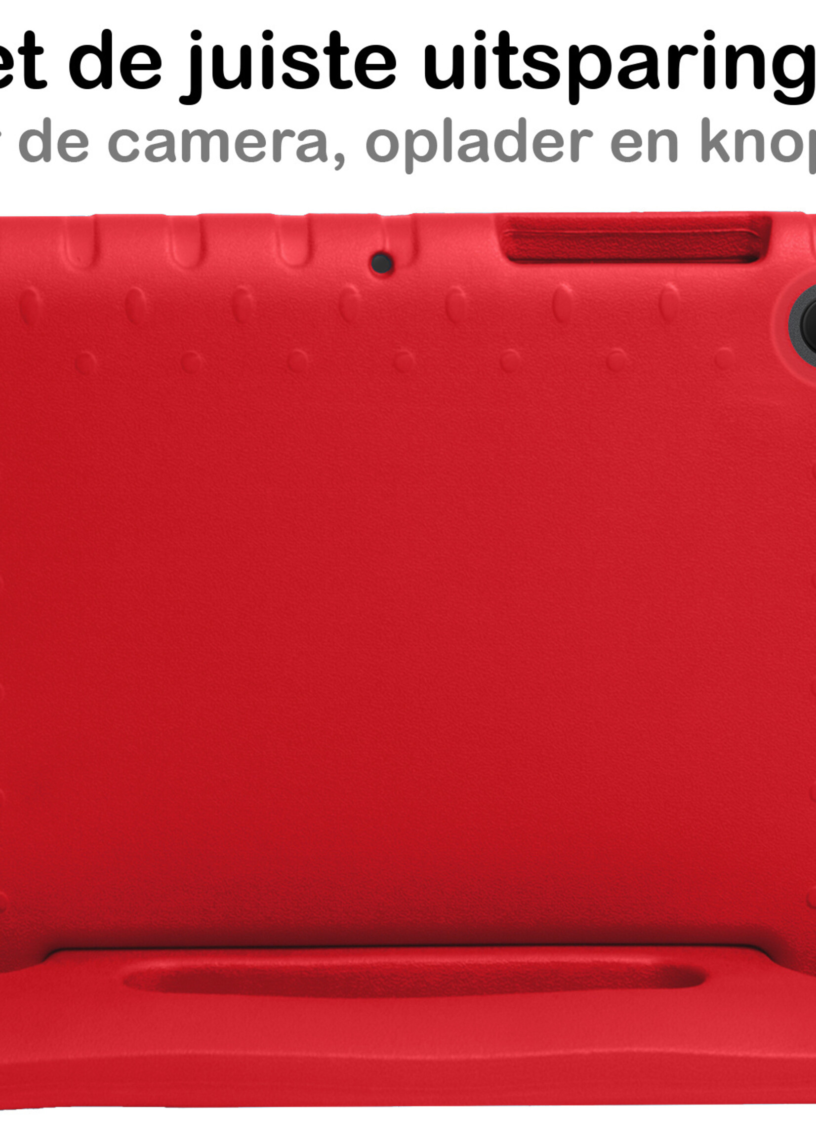 BTH Lenovo Tab M10 Plus (3e gen) Hoes Kinder Hoesje Kids Case Cover Kids Proof - Lenovo Tab M10 Plus Hoesje Kinder Hoes - Rood