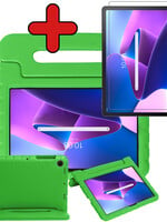 BTH BTH Lenovo Tab M10 Plus (3e generatie) Kinderhoes Met Screenprotector - Groen