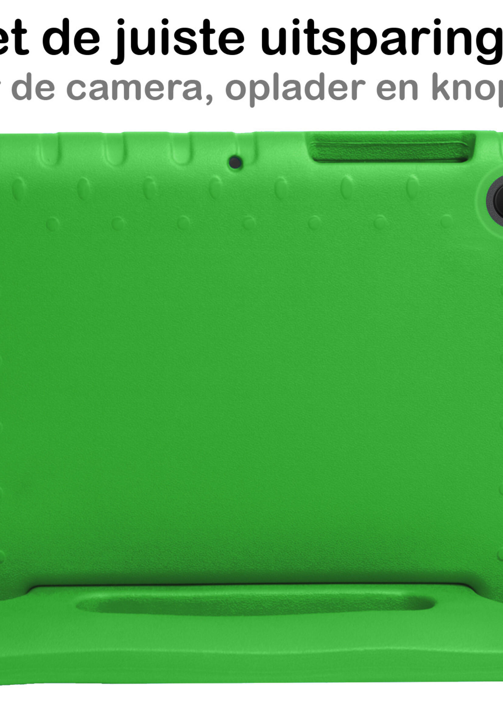 BTH Kinderhoes Geschikt voor Lenovo Tab M10 Plus 3rd Gen Hoes Kinder Hoesje Kids Case Cover Kidsproof Met Screenprotector - Hoesje Geschikt voor Lenovo Tab M10 Plus (3e Gen) Hoesje Kinder Hoes - Groen