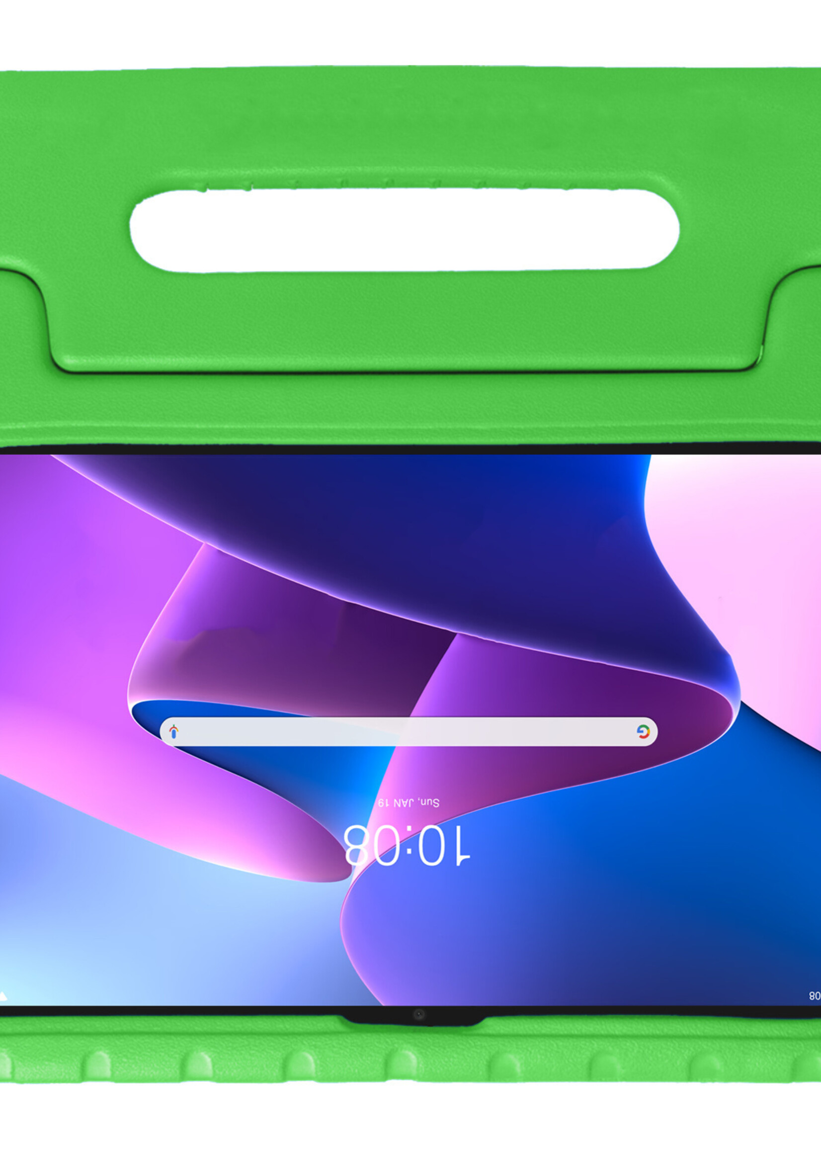 BTH Kinderhoes Geschikt voor Lenovo Tab M10 Plus 3rd Gen Hoes Kinder Hoesje Kids Case Cover Kidsproof Met Screenprotector - Hoesje Geschikt voor Lenovo Tab M10 Plus (3e Gen) Hoesje Kinder Hoes - Groen