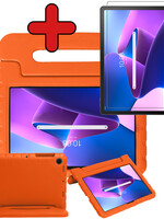 BTH BTH Lenovo Tab M10 Plus (3e generatie) Kinderhoes Met Screenprotector - Oranje