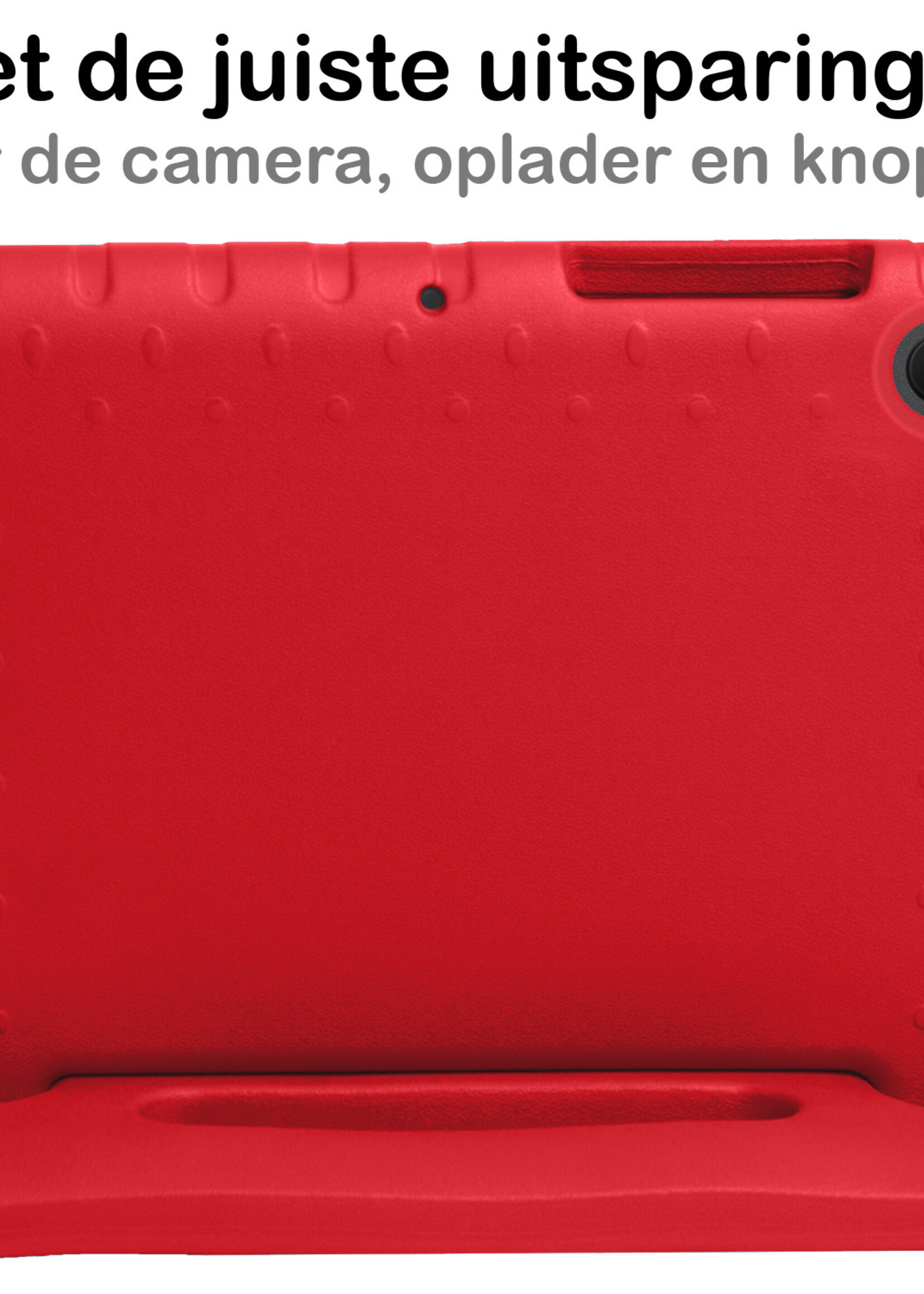 BTH Kinderhoes Geschikt voor Lenovo Tab M10 Plus 3rd Gen Hoes Kinder Hoesje Kids Case Cover Kidsproof Met Screenprotector - Hoesje Geschikt voor Lenovo Tab M10 Plus (3e Gen) Hoesje Kinder Hoes - Rood