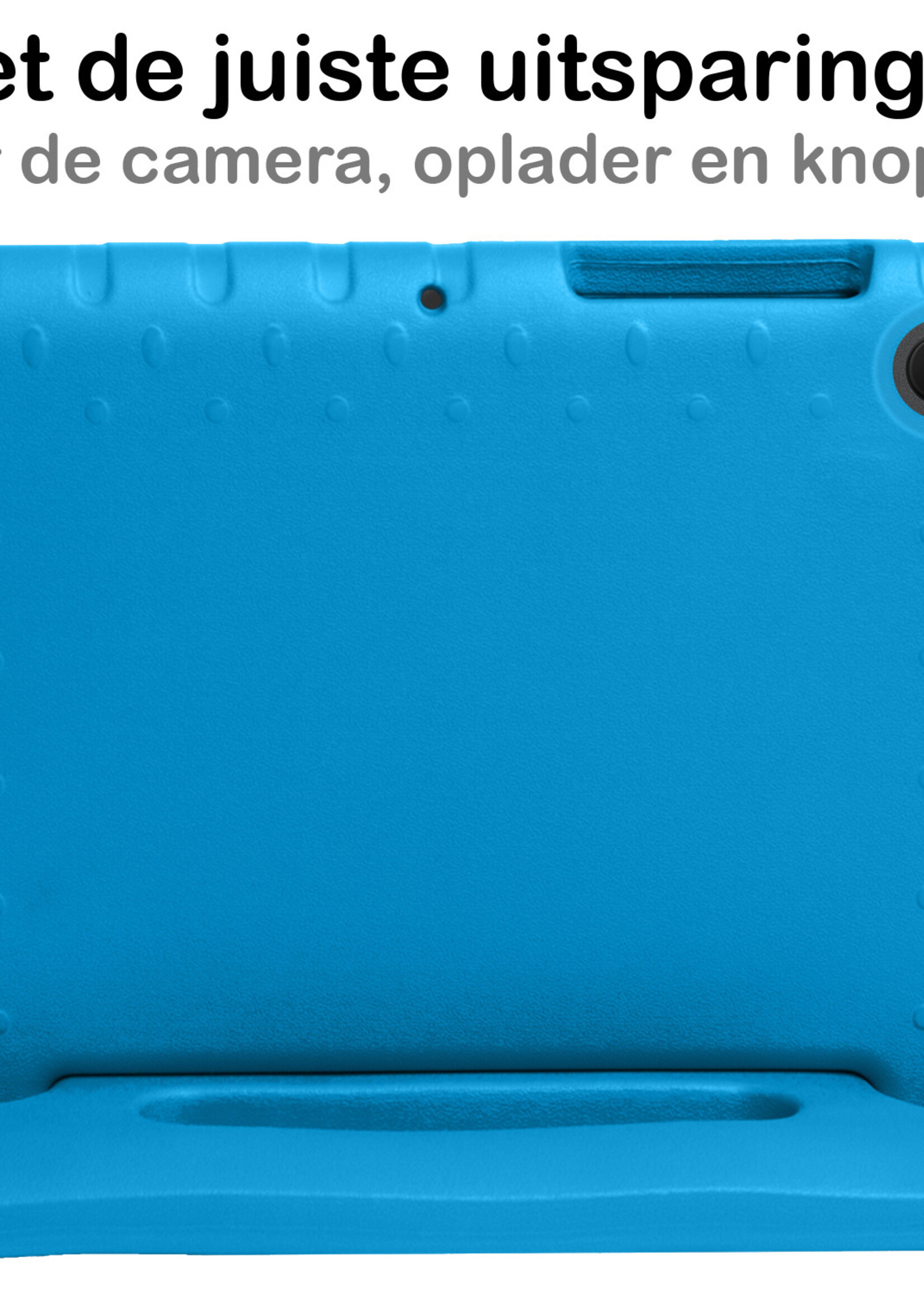 BTH Kinderhoes Geschikt voor Lenovo Tab M10 Plus 3rd Gen Hoes Kinder Hoesje Kids Case Cover Kidsproof Met 2x Screenprotector - Hoesje Geschikt voor Lenovo Tab M10 Plus (3e Gen) Hoesje Kinder Hoes - Blauw