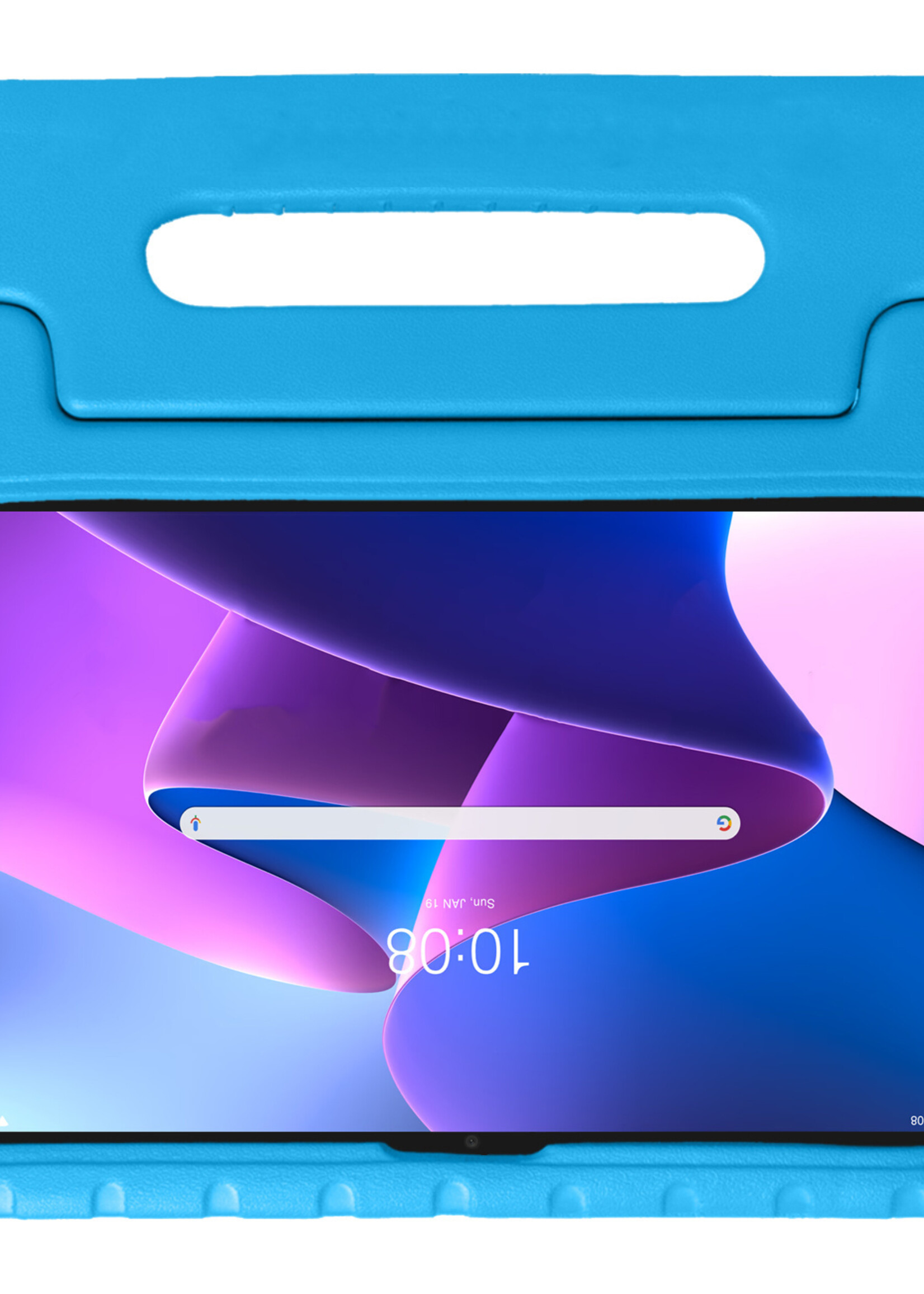 BTH Kinderhoes Geschikt voor Lenovo Tab M10 Plus 3rd Gen Hoes Kinder Hoesje Kids Case Cover Kidsproof Met 2x Screenprotector - Hoesje Geschikt voor Lenovo Tab M10 Plus (3e Gen) Hoesje Kinder Hoes - Blauw