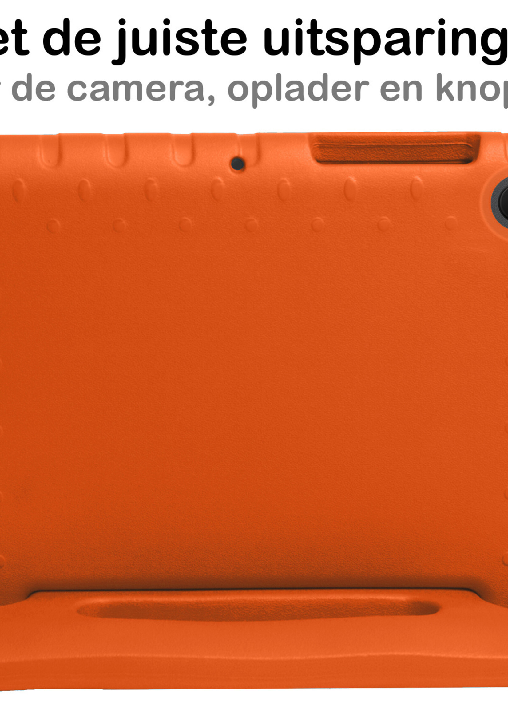 BTH Kinderhoes Geschikt voor Lenovo Tab M10 Plus 3rd Gen Hoes Kinder Hoesje Kids Case Cover Kidsproof Met 2x Screenprotector - Hoesje Geschikt voor Lenovo Tab M10 Plus (3e Gen) Hoesje Kinder Hoes - Oranje