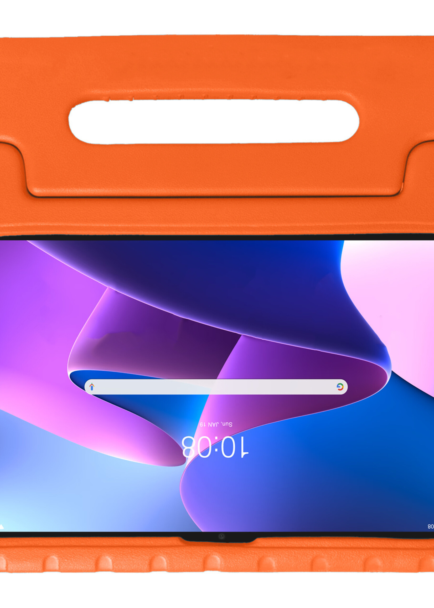 BTH Kinderhoes Geschikt voor Lenovo Tab M10 Plus 3rd Gen Hoes Kinder Hoesje Kids Case Cover Kidsproof Met 2x Screenprotector - Hoesje Geschikt voor Lenovo Tab M10 Plus (3e Gen) Hoesje Kinder Hoes - Oranje