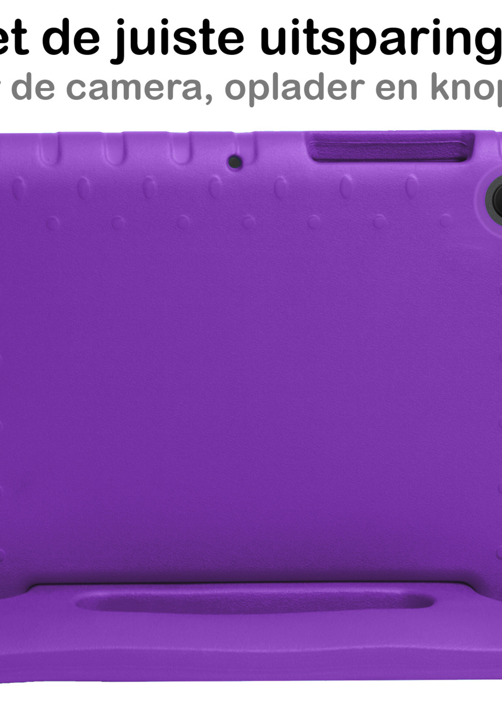 BTH Kinderhoes Geschikt voor Lenovo Tab M10 Plus 3rd Gen Hoes Kinder Hoesje Kids Case Cover Kidsproof Met 2x Screenprotector - Hoesje Geschikt voor Lenovo Tab M10 Plus (3e Gen) Hoesje Kinder Hoes - Paars
