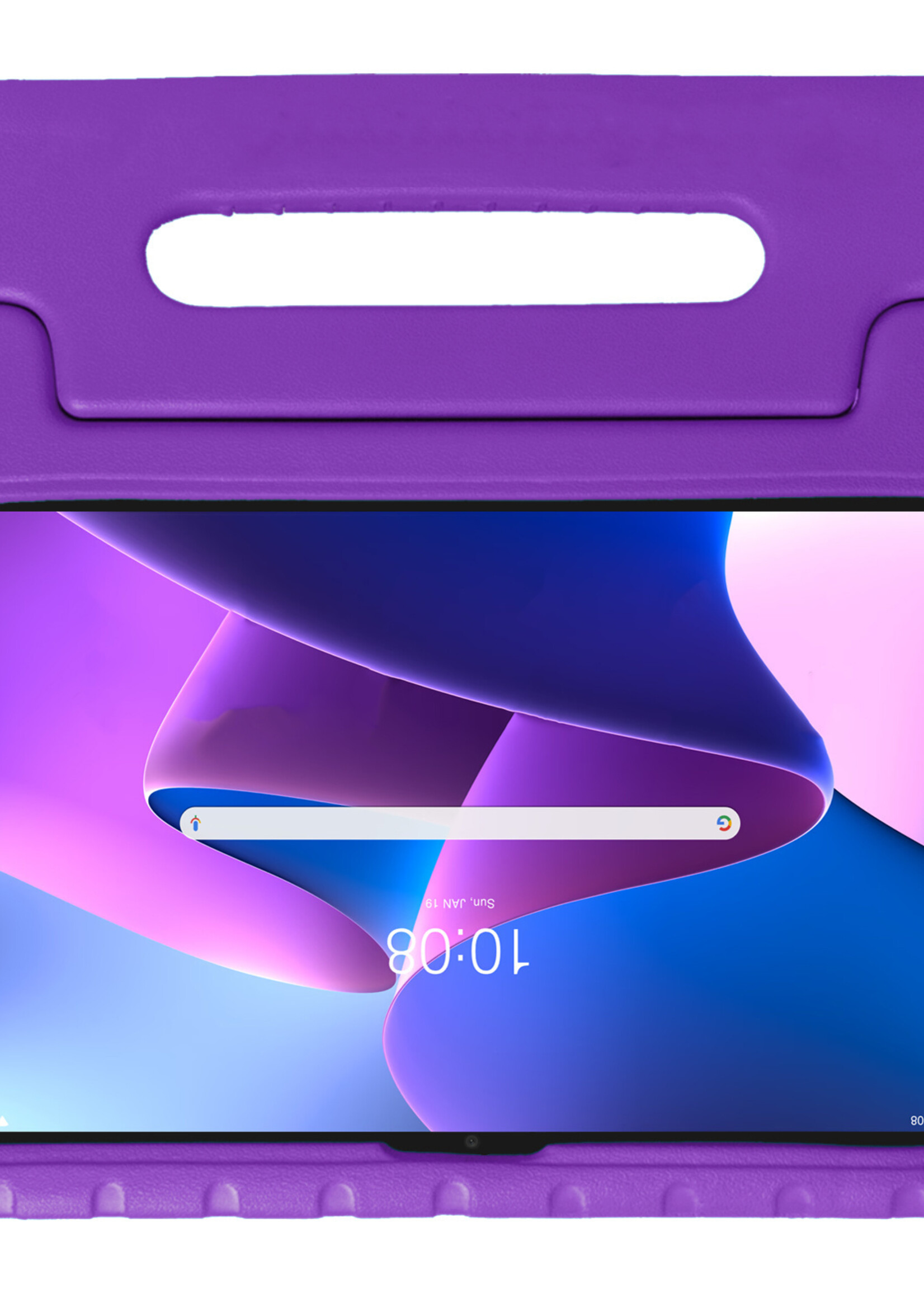 BTH Kinderhoes Geschikt voor Lenovo Tab M10 Plus 3rd Gen Hoes Kinder Hoesje Kids Case Cover Kidsproof Met 2x Screenprotector - Hoesje Geschikt voor Lenovo Tab M10 Plus (3e Gen) Hoesje Kinder Hoes - Paars