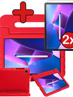 BTH BTH Lenovo Tab M10 Plus (3e generatie) Kinderhoes Met 2x Screenprotector - Rood