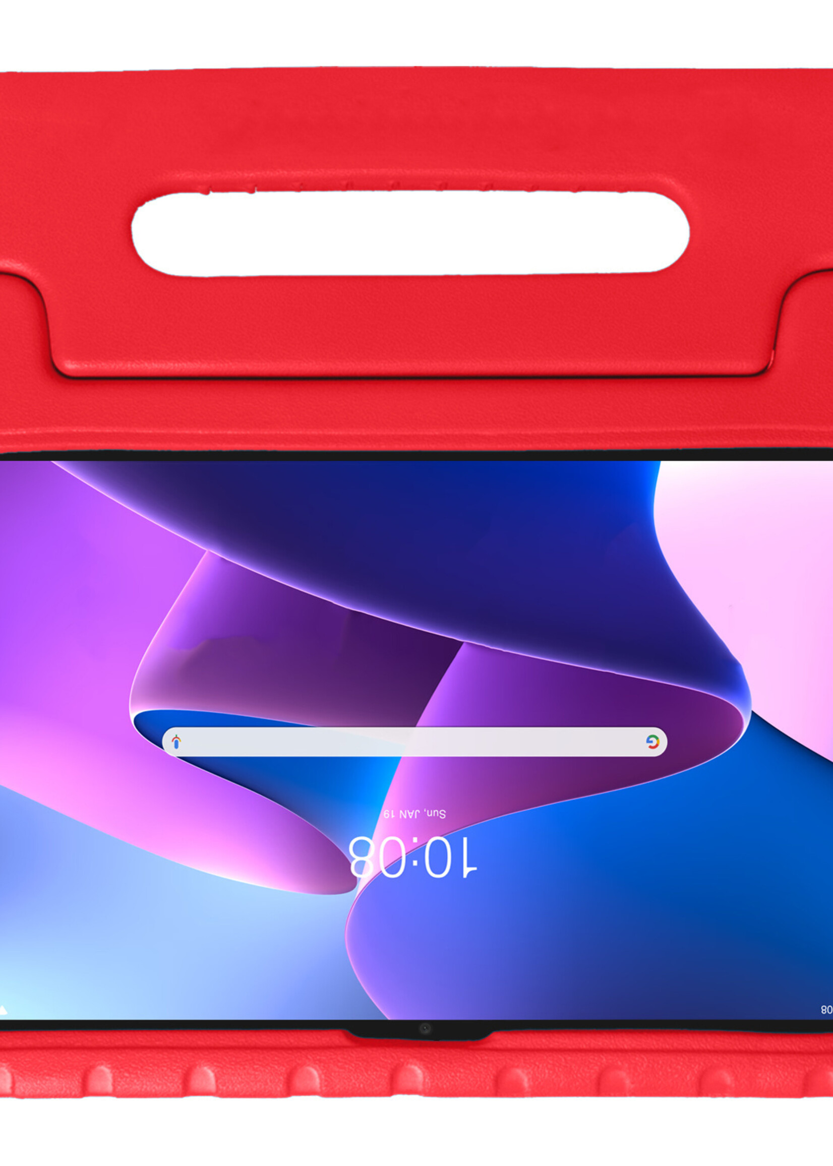 BTH Kinderhoes Geschikt voor Lenovo Tab M10 Plus 3rd Gen Hoes Kinder Hoesje Kids Case Cover Kidsproof Met 2x Screenprotector - Hoesje Geschikt voor Lenovo Tab M10 Plus (3e Gen) Hoesje Kinder Hoes - Rood