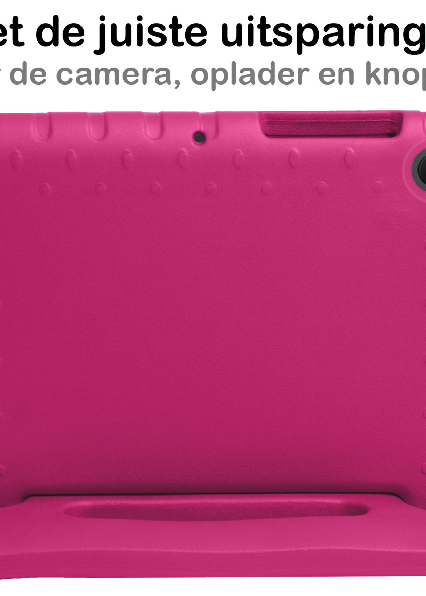 BTH Kinderhoes Geschikt voor Lenovo Tab M10 Plus 3rd Gen Hoes Kinder Hoesje Kids Case Cover Kidsproof Met 2x Screenprotector - Hoesje Geschikt voor Lenovo Tab M10 Plus (3e Gen) Hoesje Kinder Hoes - Roze