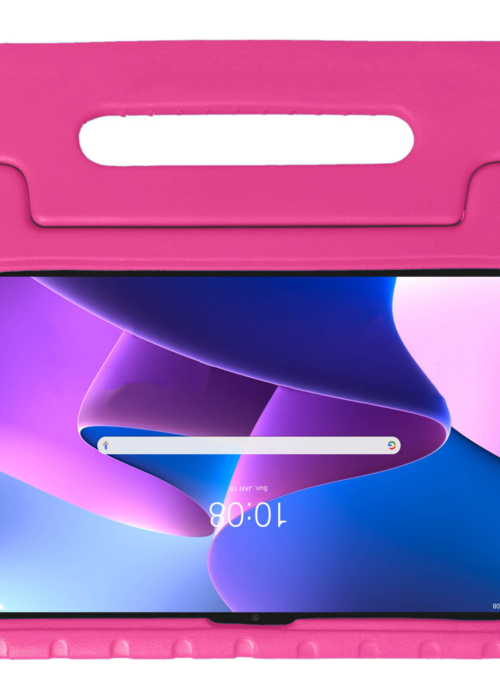 BTH Kinderhoes Geschikt voor Lenovo Tab M10 Plus 3rd Gen Hoes Kinder Hoesje Kids Case Cover Kidsproof Met 2x Screenprotector - Hoesje Geschikt voor Lenovo Tab M10 Plus (3e Gen) Hoesje Kinder Hoes - Roze
