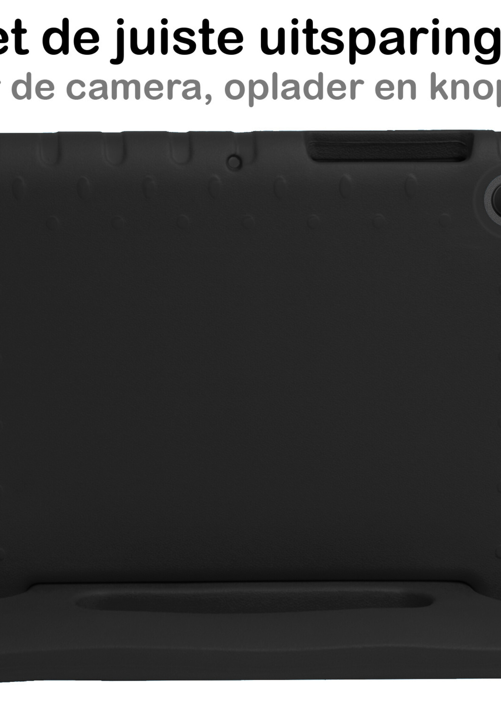 BTH Kinderhoes Geschikt voor Lenovo Tab M10 Plus 3rd Gen Hoes Kinder Hoesje Kids Case Cover Kidsproof Met 2x Screenprotector - Hoesje Geschikt voor Lenovo Tab M10 Plus (3e Gen) Hoesje Kinder Hoes - Zwart
