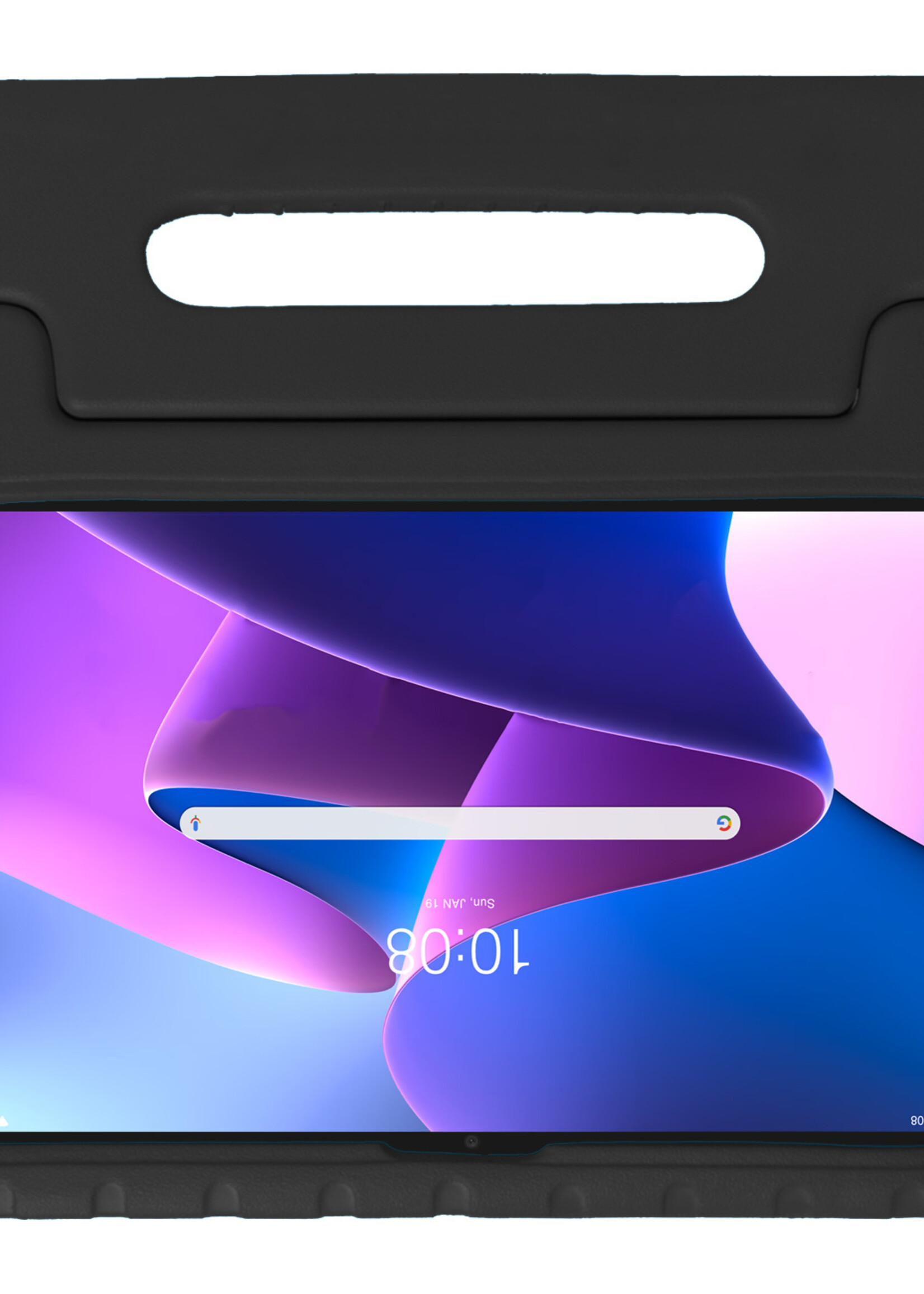 BTH Kinderhoes Geschikt voor Lenovo Tab M10 Plus 3rd Gen Hoes Kinder Hoesje Kids Case Cover Kidsproof Met 2x Screenprotector - Hoesje Geschikt voor Lenovo Tab M10 Plus (3e Gen) Hoesje Kinder Hoes - Zwart