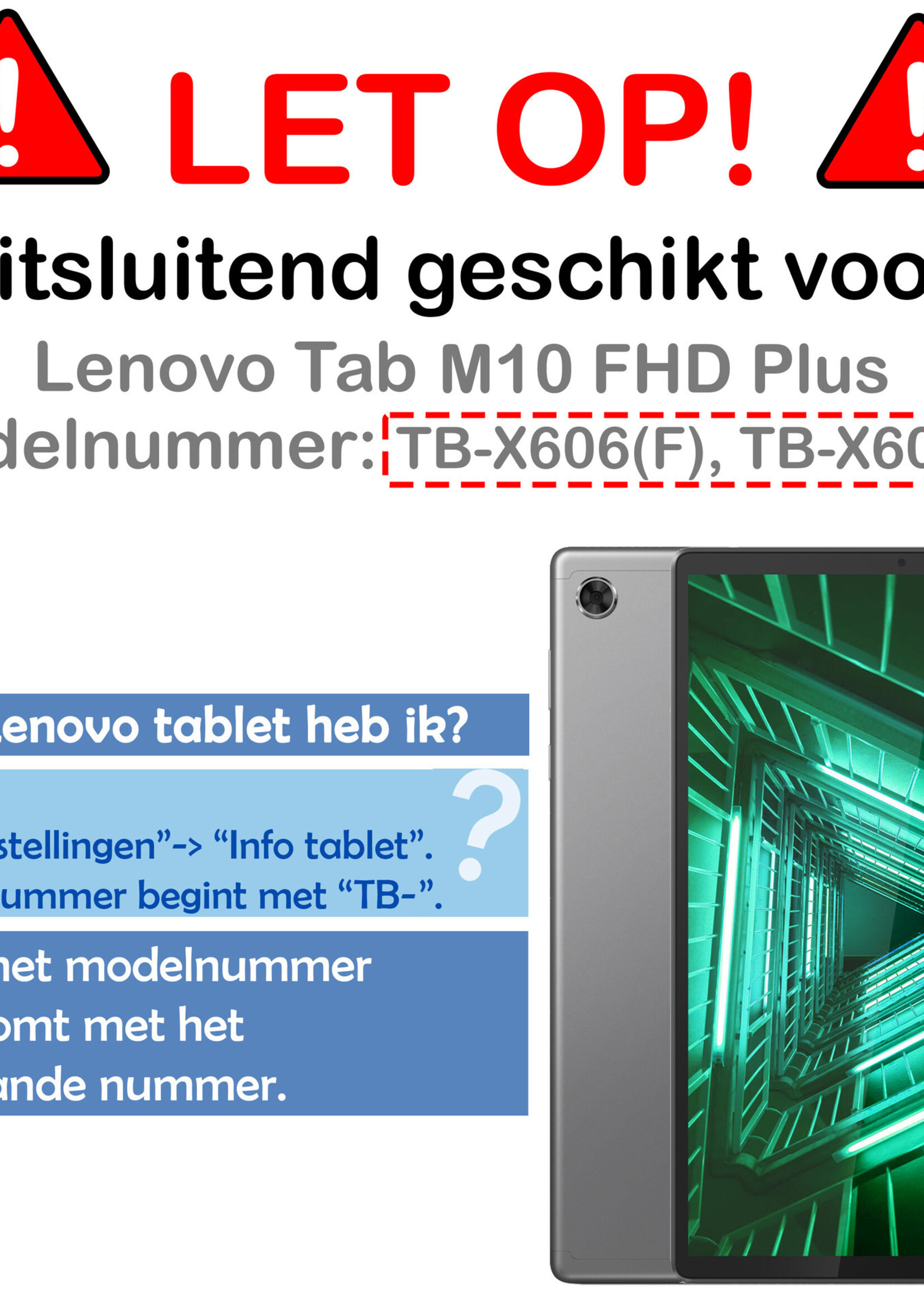 BTH Hoes Geschikt voor Lenovo Tab M10 FHD Plus 2nd Gen Hoes Toetsenbord Hoesje Keyboard Case Cover Met Screenprotector - Hoesje Geschikt voor Lenovo Tab M10 FHD Plus (2e Gen) Hoes Toetsenbord Case - Zwart