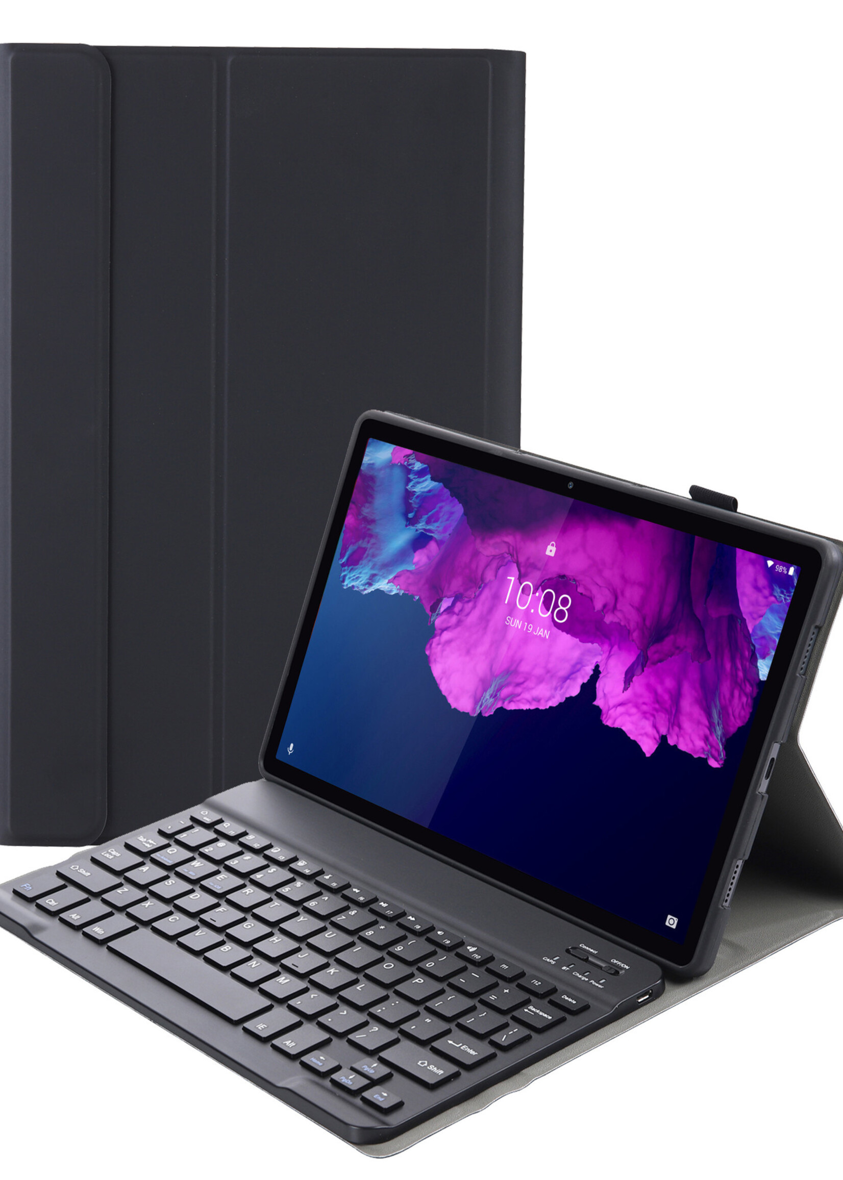 BTH Lenovo P11 Hoesje Toetsenbord Hoes Luxe Keyboard Case Cover - Zwart