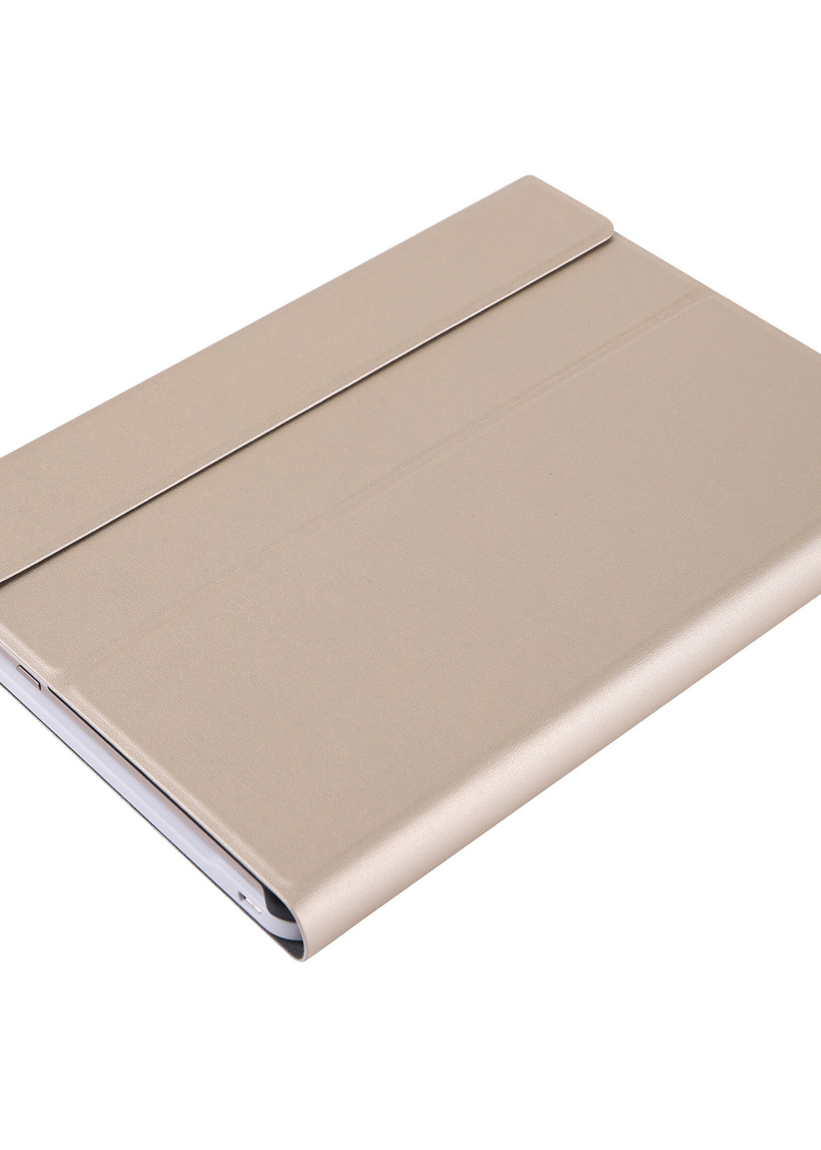 BTH Lenovo M10 Plus (3e generatie) Hoesje Toetsenbord Hoes Luxe Keyboard Case Cover - Goud