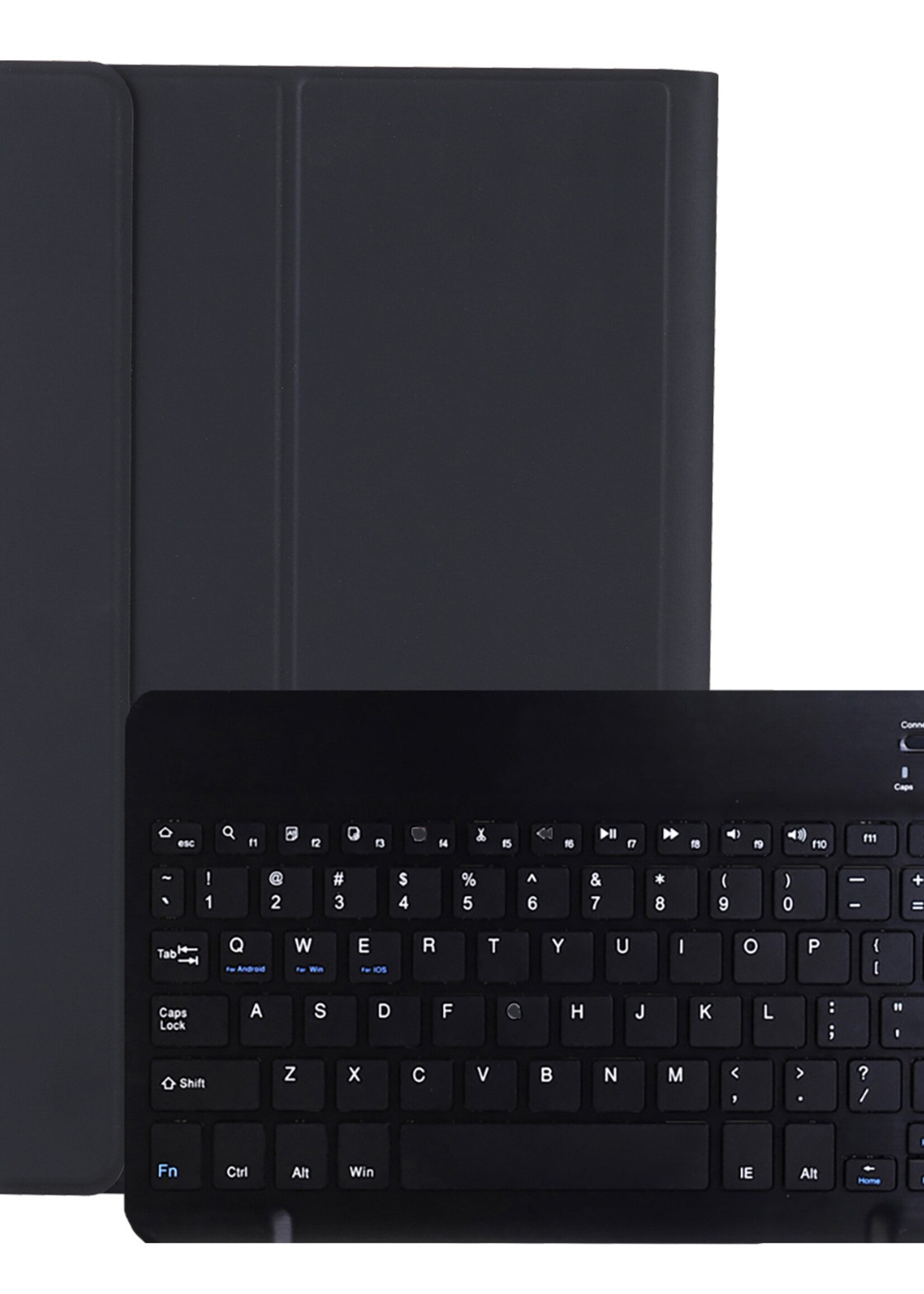 BTH Lenovo M10 Plus (3e generatie) Hoesje Toetsenbord Hoes Luxe Keyboard Case Cover - Zwart