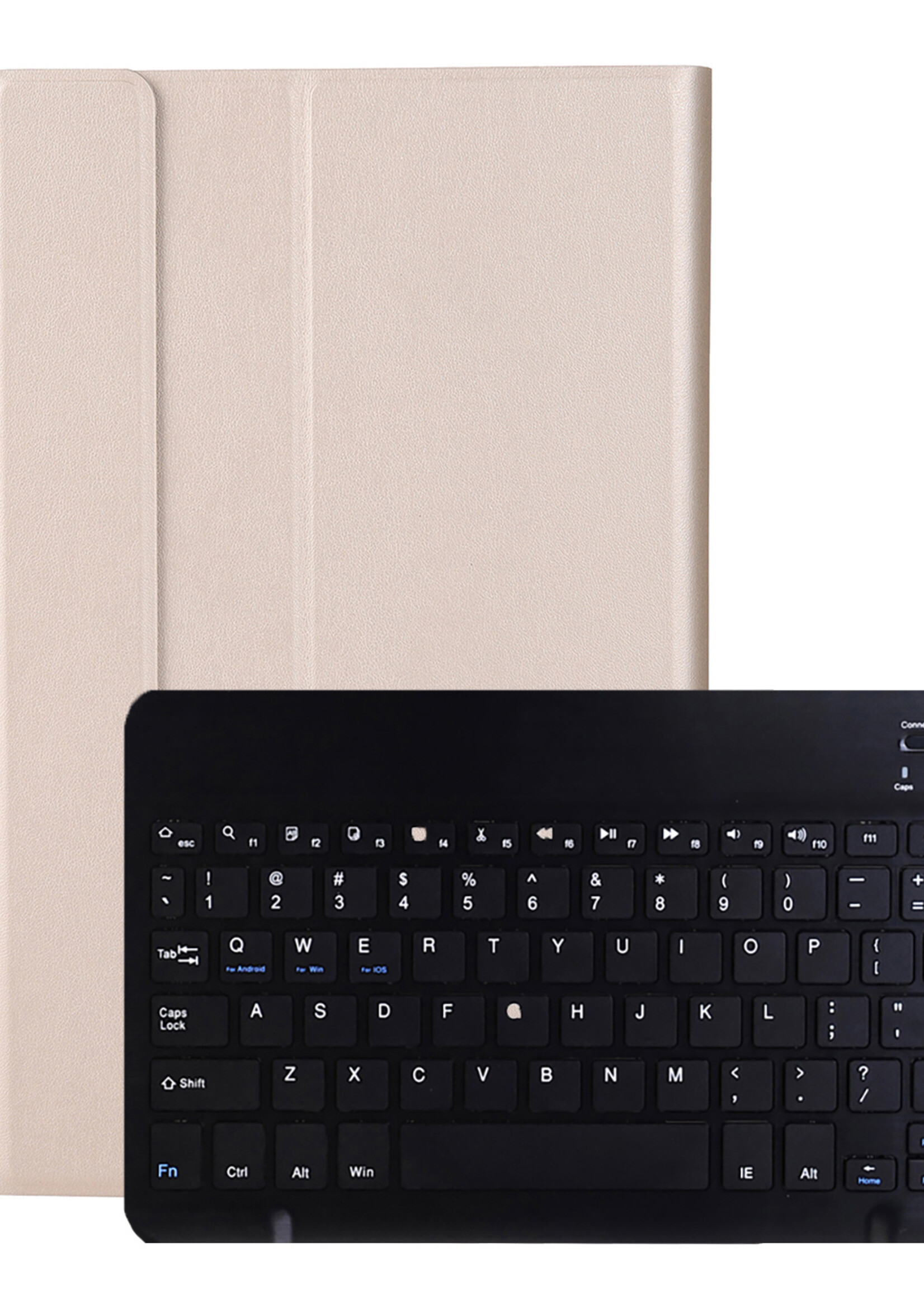 BTH Hoes Geschikt voor Lenovo Tab M10 Plus 3rd Gen Hoes Toetsenbord Hoesje Keyboard Case Cover Met Screenprotector - Hoesje Geschikt voor Lenovo Tab M10 Plus (3e Gen) Hoes Toetsenbord Case - Goud