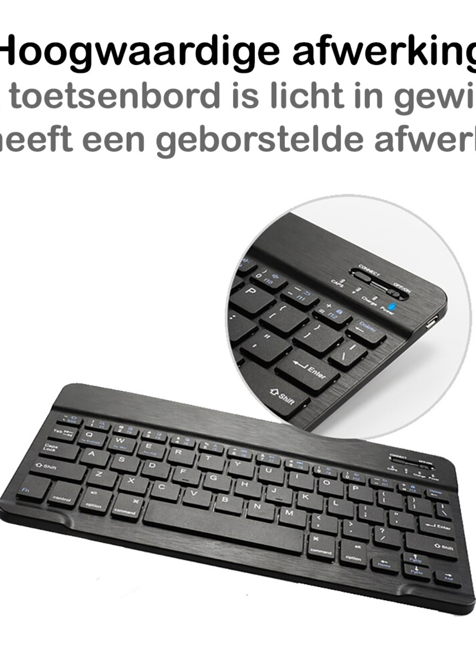 BTH Hoes Geschikt voor iPad 10.2 2021 Hoes Toetsenbord Hoesje Keyboard Case Cover Met Screenprotector - Hoesje Geschikt voor iPad 9 Hoes Toetsenbord Case - Goud