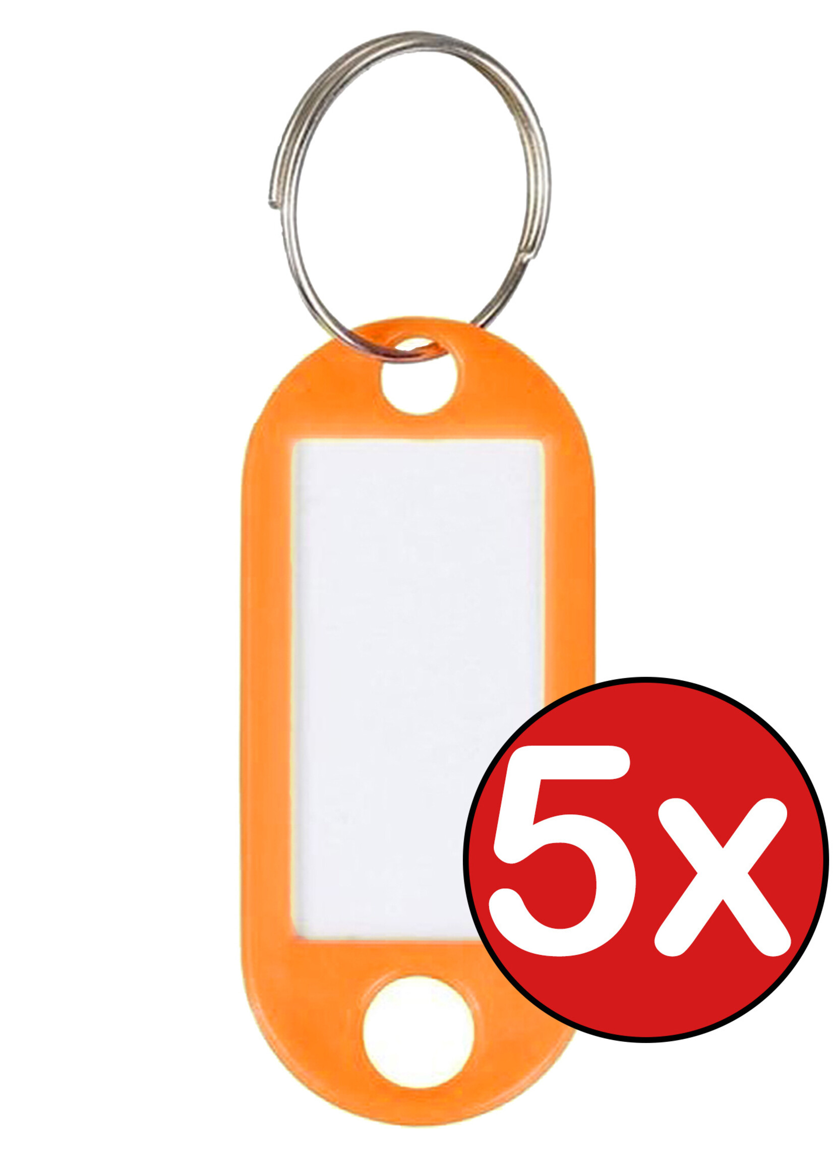 BTH Sleutellabels Sleutelhanger Bagagelabel Sleutellabel Gekleurde Naamlabels Label - Oranje - 5 PACK