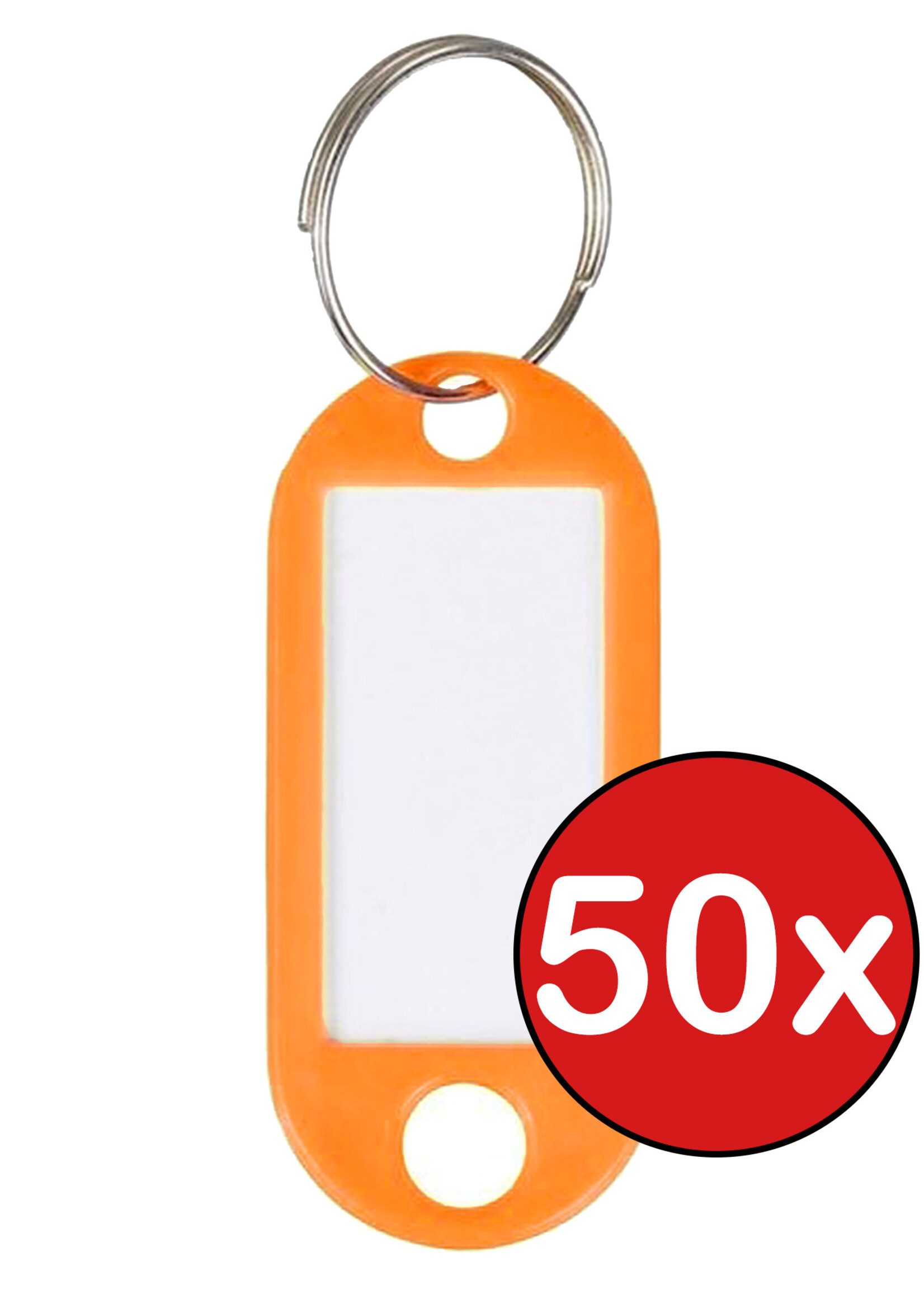 BTH Sleutellabels Sleutelhanger Bagagelabel Sleutellabel Gekleurde Naamlabels Label - Oranje - 50 PACK
