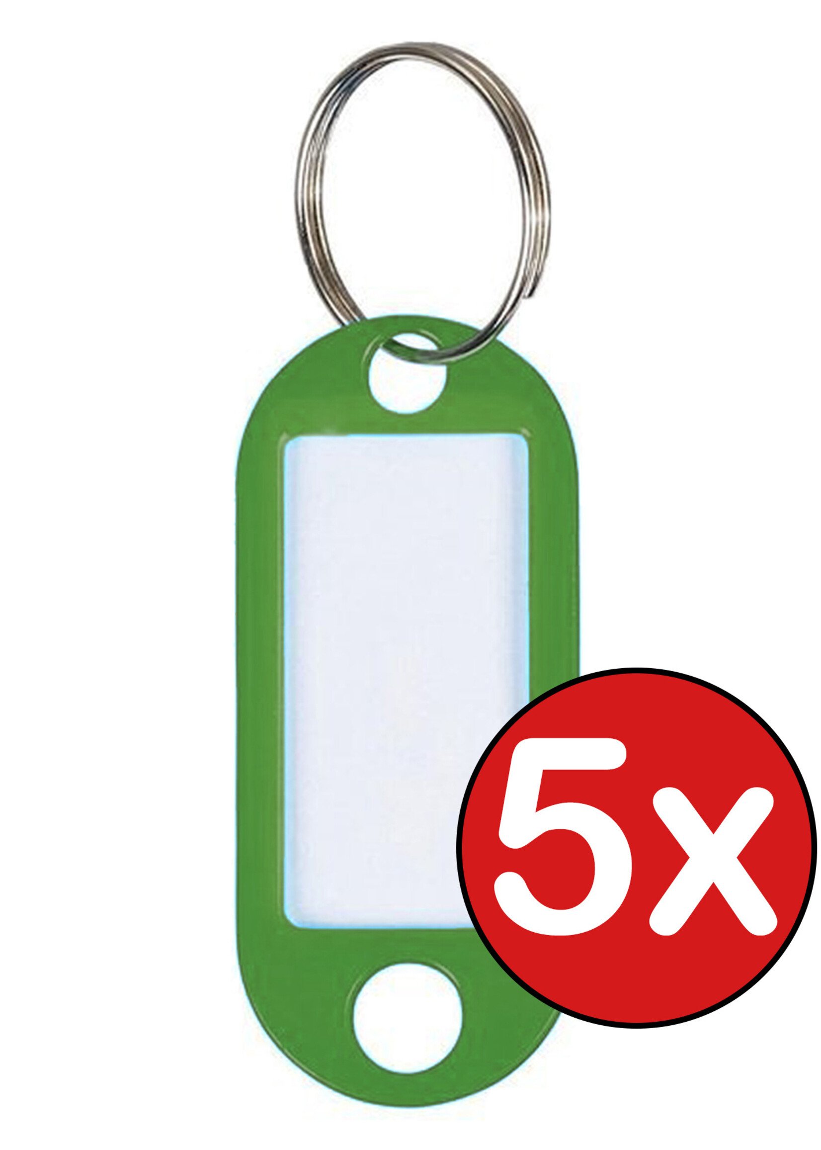 BTH Sleutellabels Sleutelhanger Bagagelabel Sleutellabel Gekleurde Naamlabels Label - Groen - 5 PACK