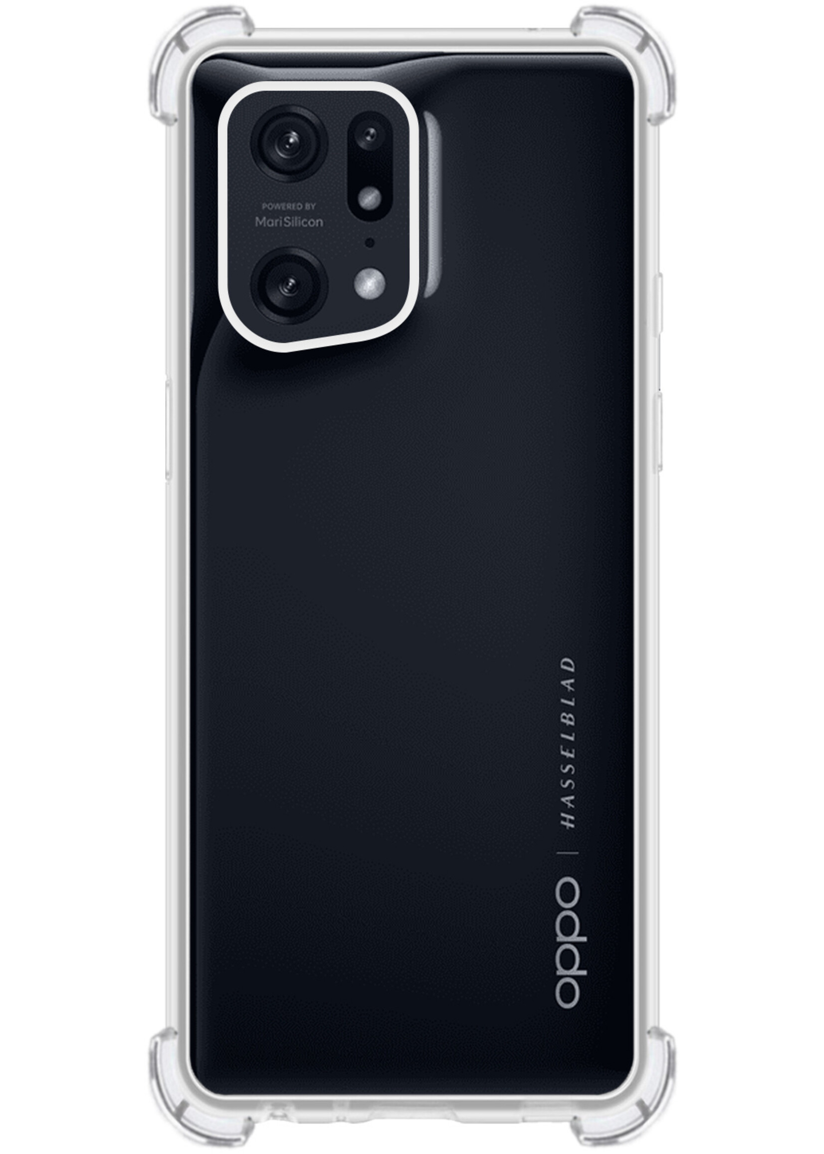 BTH Hoesje Geschikt voor OPPO Find X5 Hoesje Siliconen Shock Proof Case Hoes - Hoes Geschikt voor OPPO X5 Hoes Cover Case Shockproof - Transparant - 2 PACK