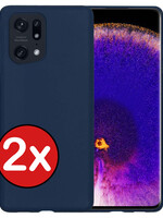 BTH BTH OPPO Find X5 Hoesje Siliconen - Donkerblauw - 2 PACK