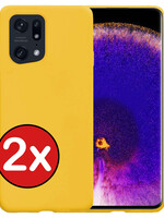 BTH BTH OPPO Find X5 Hoesje Siliconen - Geel - 2 PACK