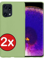 BTH BTH OPPO Find X5 Hoesje Siliconen - Groen - 2 PACK