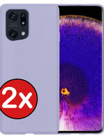 BTH BTH OPPO Find X5 Hoesje Siliconen - Lila - 2 PACK