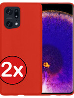 BTH BTH OPPO Find X5 Hoesje Siliconen - Rood - 2 PACK