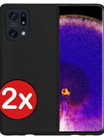 BTH BTH OPPO Find X5 Hoesje Siliconen - Zwart - 2 PACK