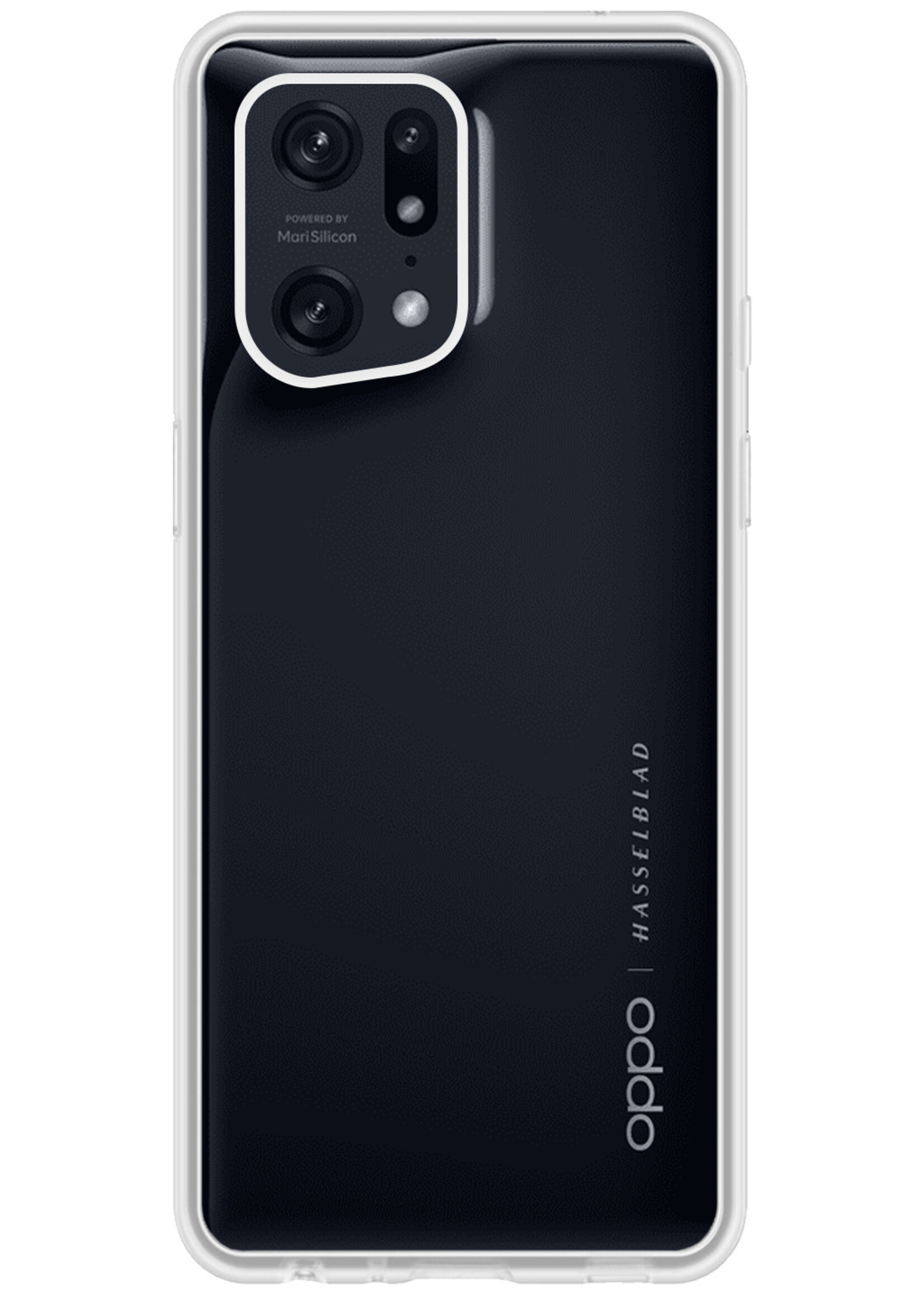 BTH Hoesje Geschikt voor OPPO Find X5 Hoesje Siliconen Case Hoes Met Screenprotector - Hoes Geschikt voor OPPO X5 Hoes Cover Case - Transparant