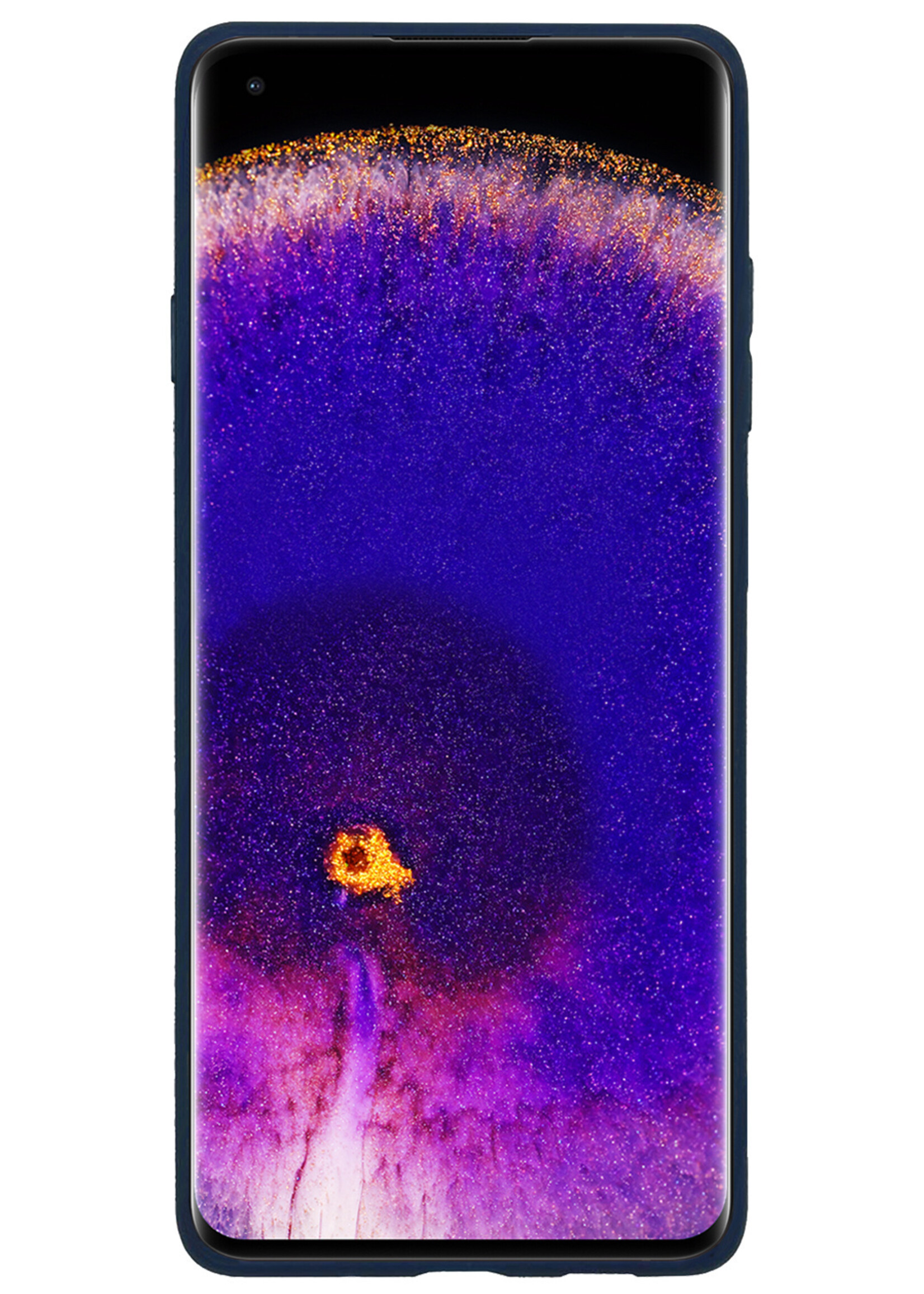 BTH Hoesje Geschikt voor OPPO Find X5 Hoesje Siliconen Case Hoes Met 2x Screenprotector - Hoes Geschikt voor OPPO X5 Hoes Cover Case - Donkerblauw
