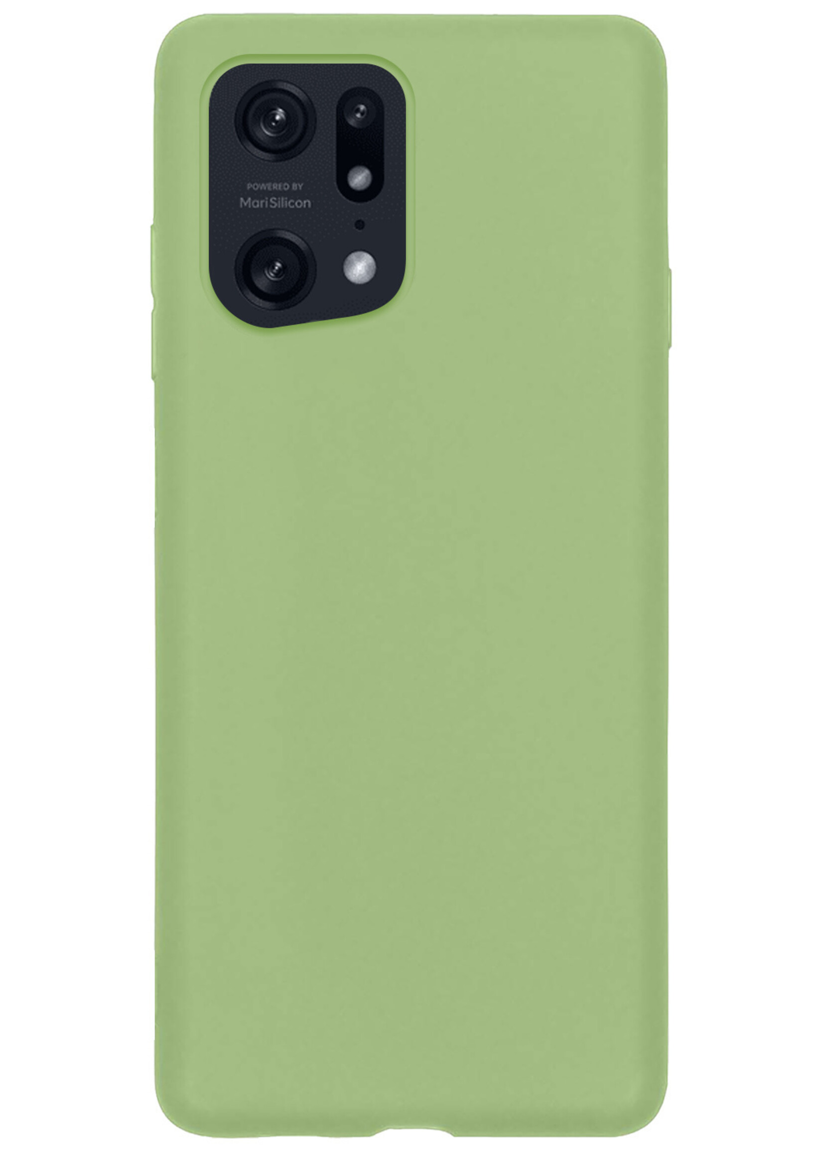 BTH Hoesje Geschikt voor OPPO Find X5 Hoesje Siliconen Case Hoes Met 2x Screenprotector - Hoes Geschikt voor OPPO X5 Hoes Cover Case - Groen