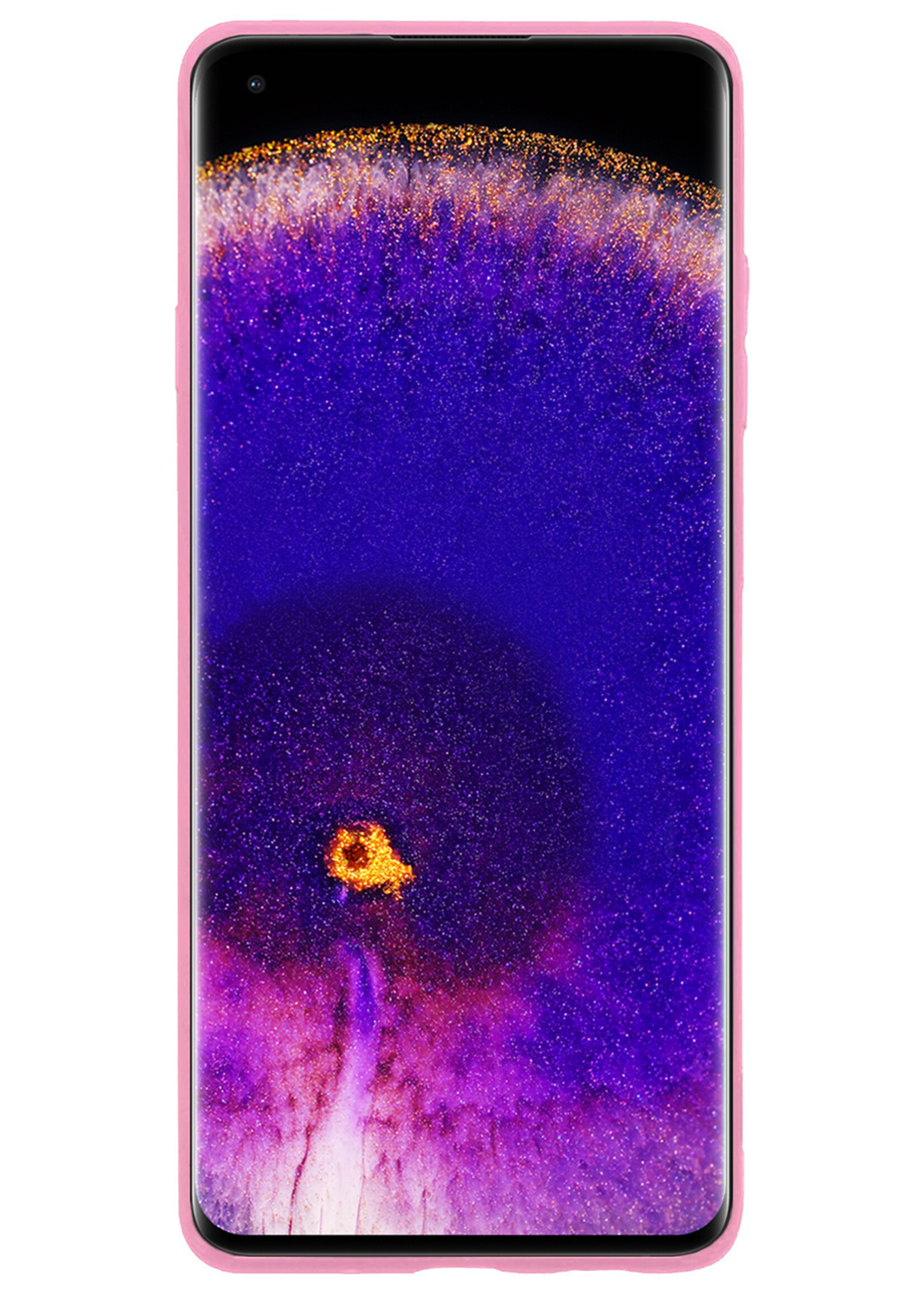 BTH Hoesje Geschikt voor OPPO Find X5 Hoesje Siliconen Case Hoes Met 2x Screenprotector - Hoes Geschikt voor OPPO X5 Hoes Cover Case - Lichtroze