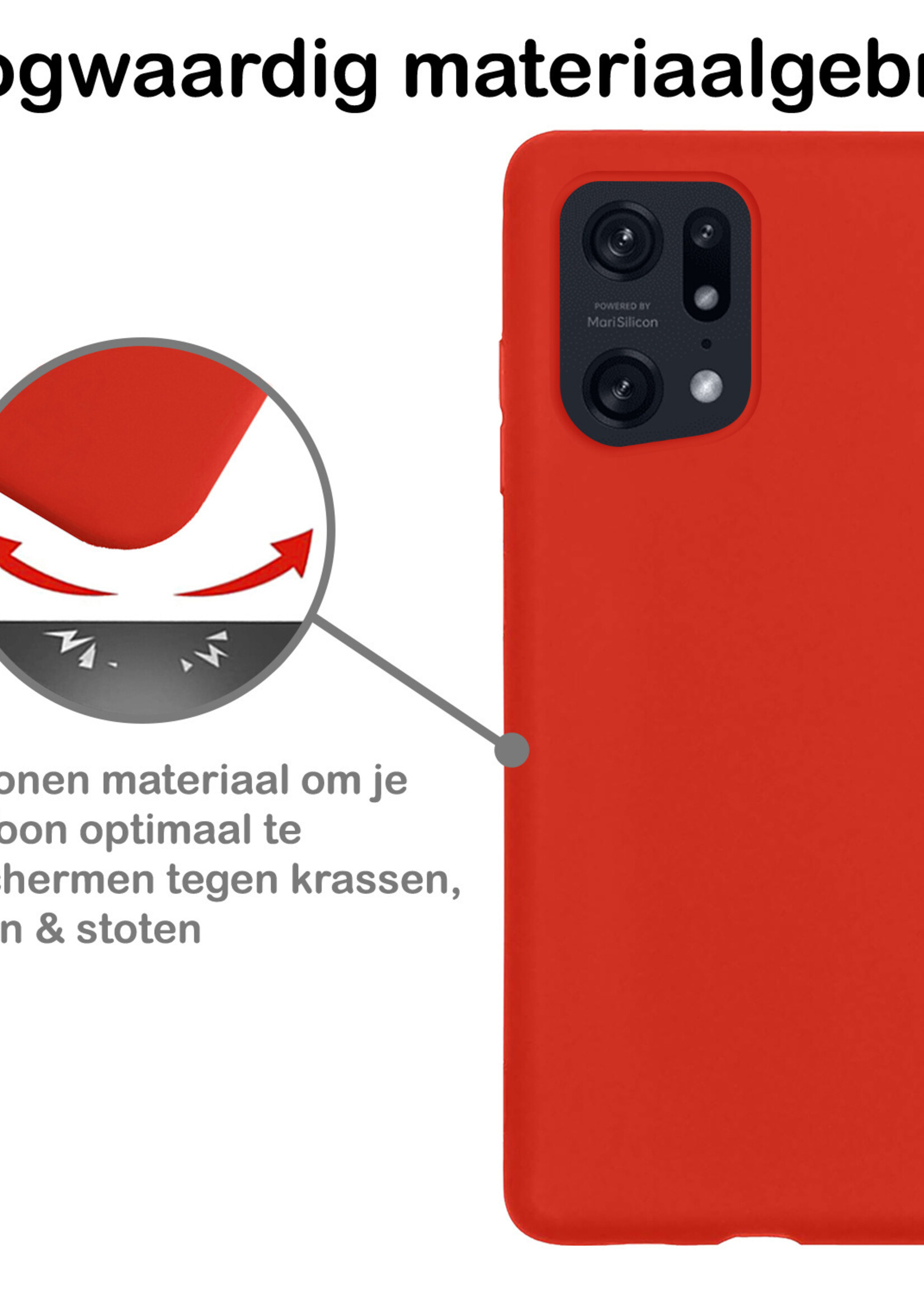 BTH Hoesje Geschikt voor OPPO Find X5 Hoesje Siliconen Case Hoes Met 2x Screenprotector - Hoes Geschikt voor OPPO X5 Hoes Cover Case - Transparant