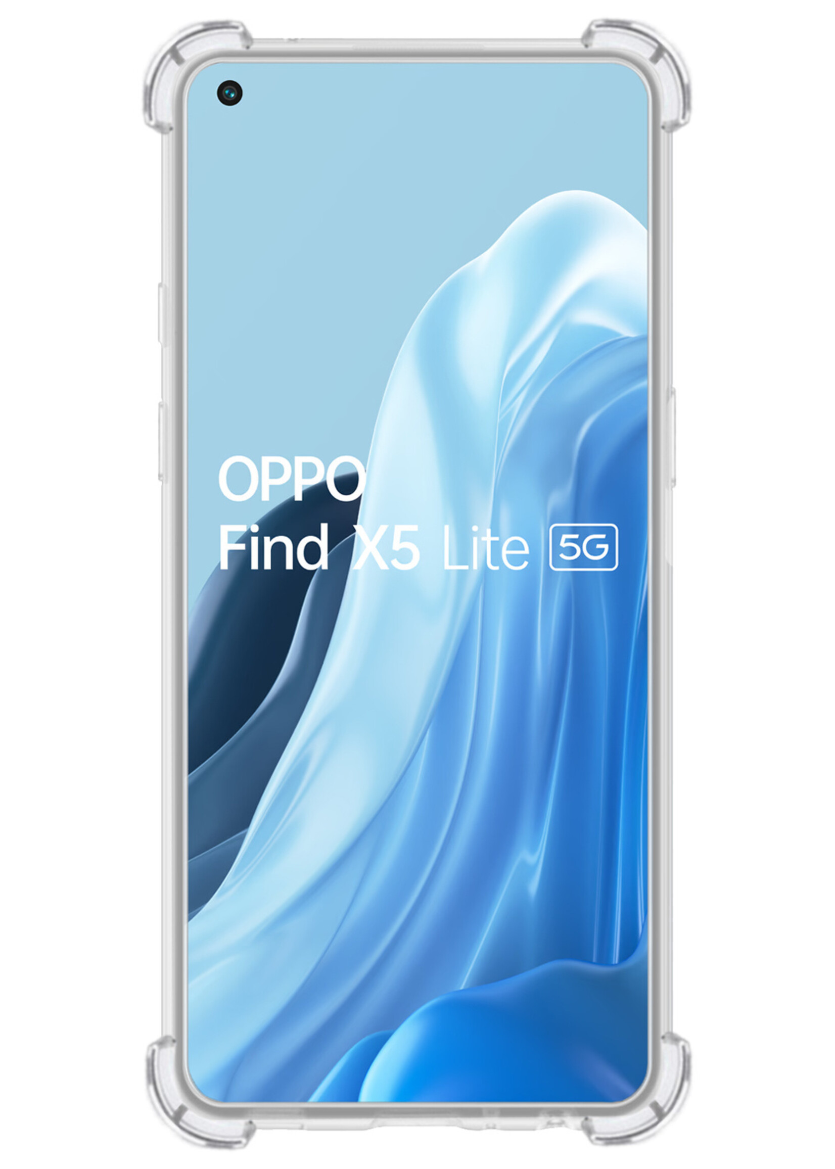 BTH OPPO Find X5 Lite Hoesje Siliconen Shock Proof Case Hoes - OPPO Find X5 Lite Hoes Cover Case Shockproof - Transparant