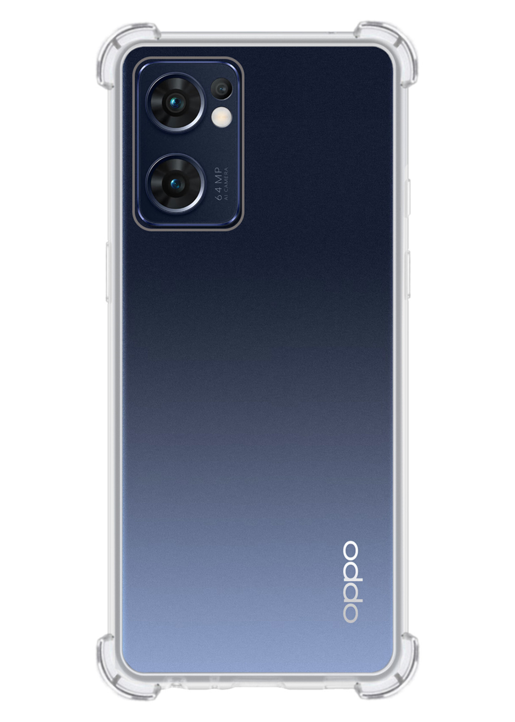 BTH OPPO Find X5 Lite Hoesje Siliconen Shock Proof Case Hoes - OPPO Find X5 Lite Hoes Cover Case Shockproof - Transparant