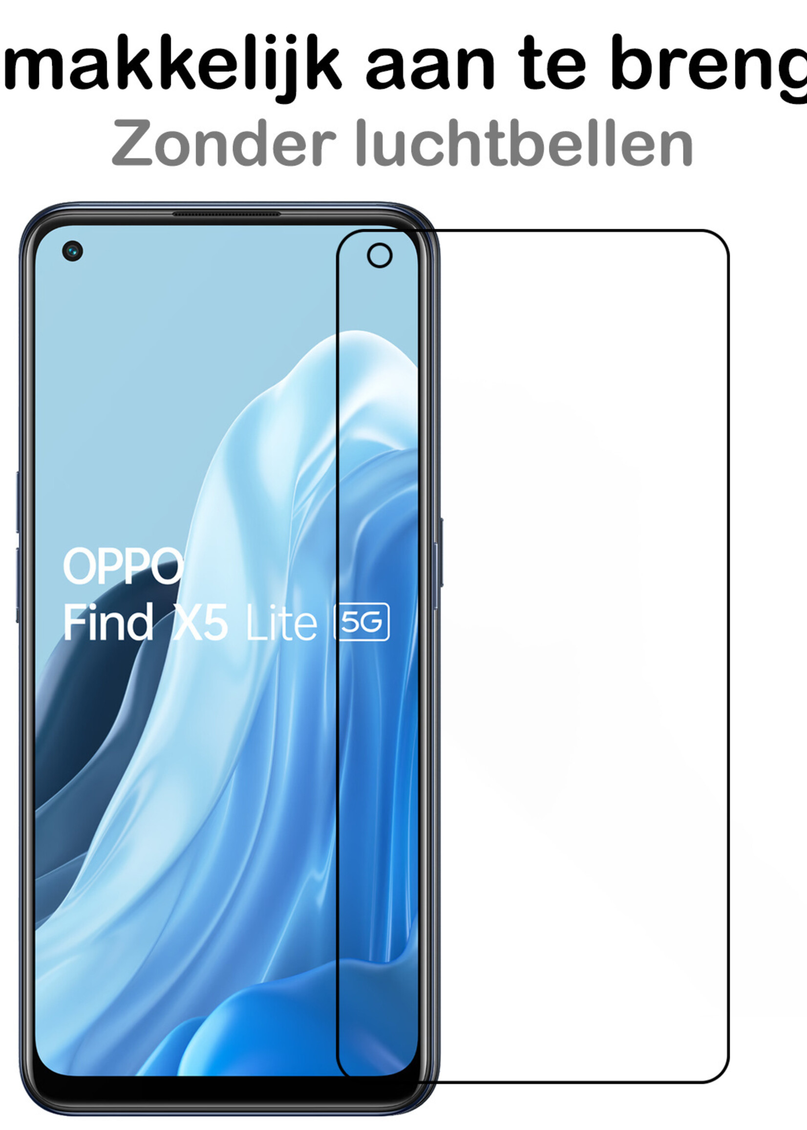 BTH Hoesje Geschikt voor OPPO Find X5 Lite Hoesje Siliconen Shock Proof Case Hoes Met Screenprotector - Hoes Geschikt voor OPPO X5 Lite Hoes Cover Case Shockproof - Transparant