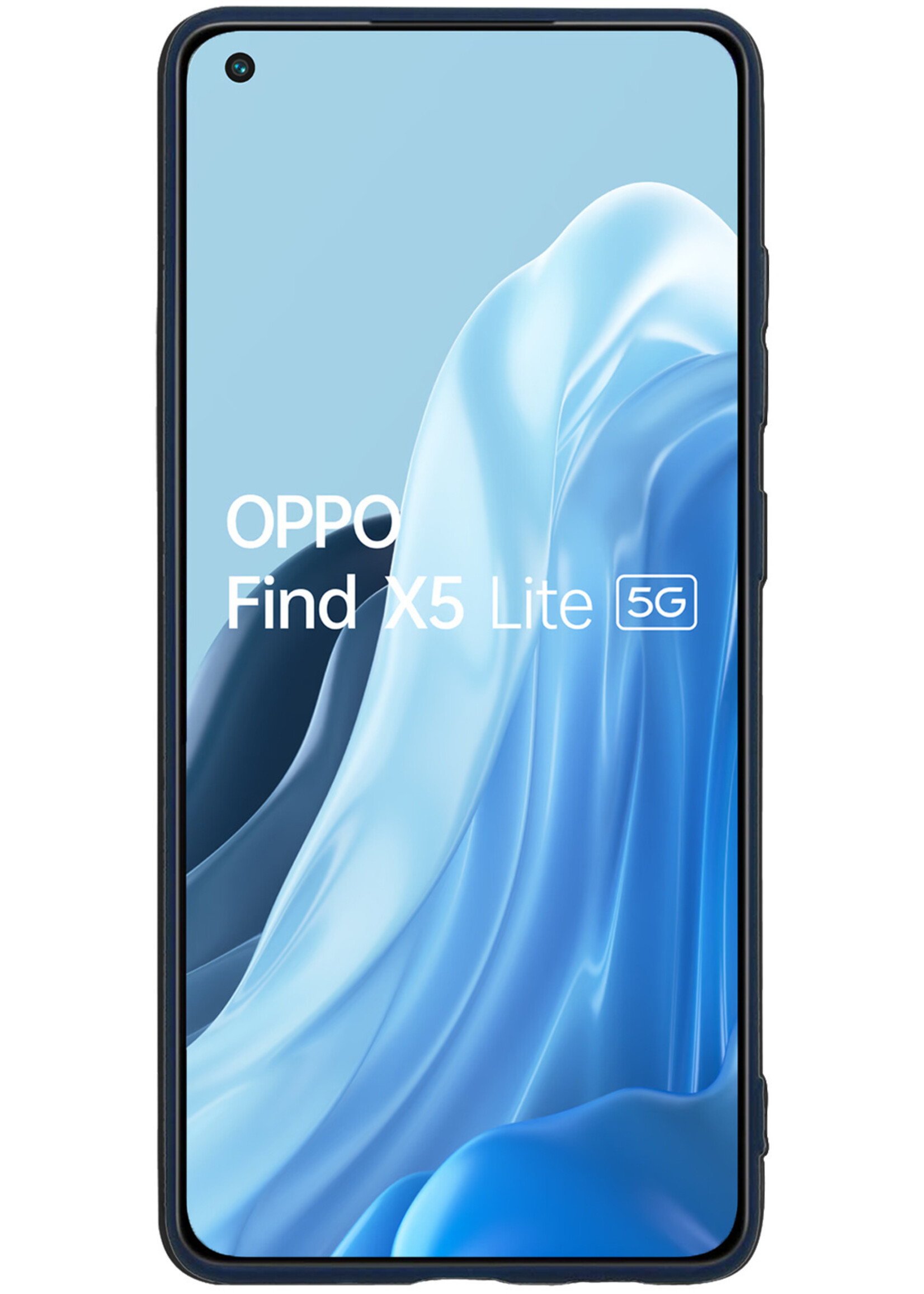 BTH OPPO Find X5 Lite Hoesje Siliconen Case Cover - OPPO Find X5 Lite Hoesje Cover Hoes Siliconen - Donker Blauw