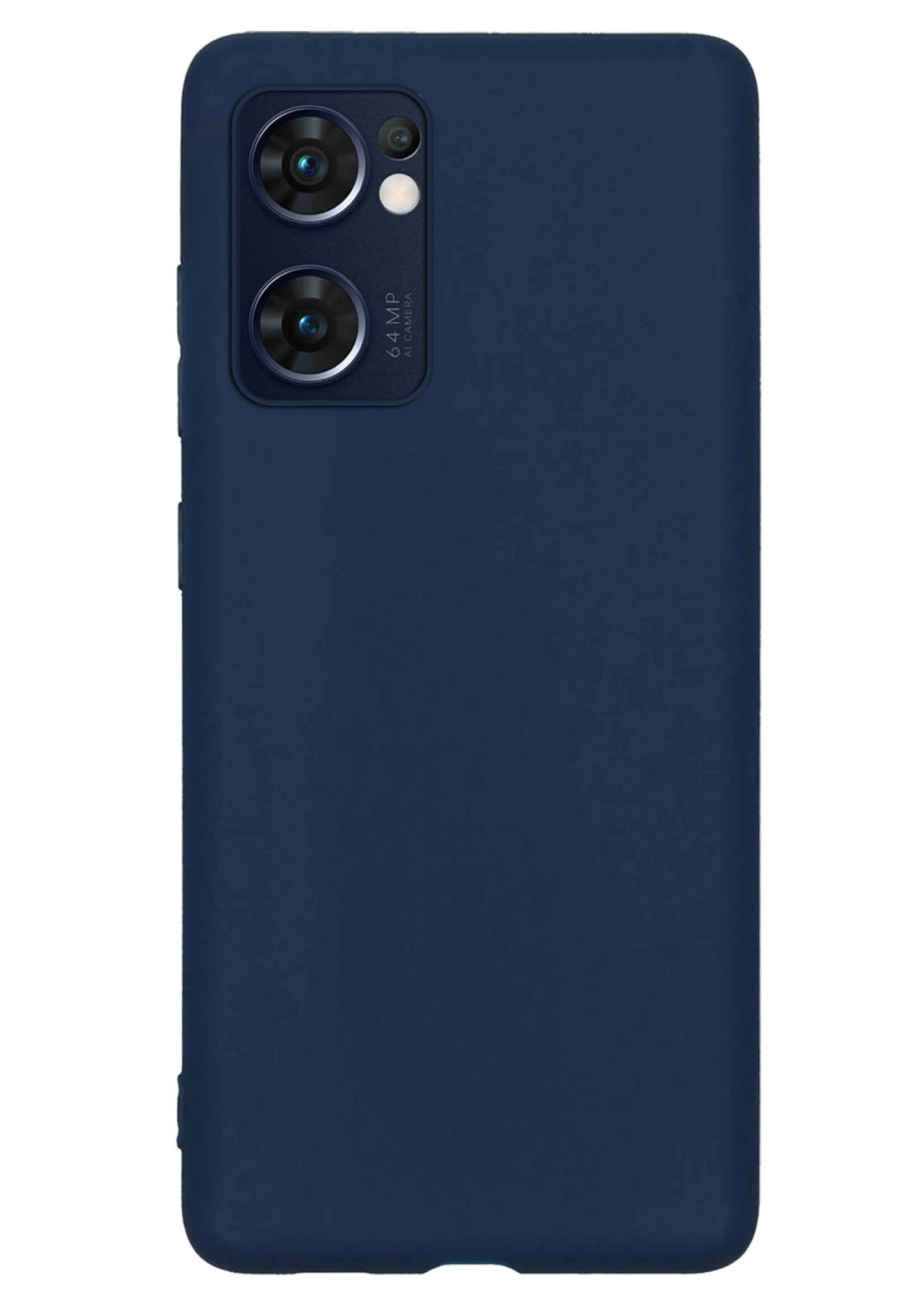 BTH OPPO Find X5 Lite Hoesje Siliconen Case Cover - OPPO Find X5 Lite Hoesje Cover Hoes Siliconen - Donker Blauw
