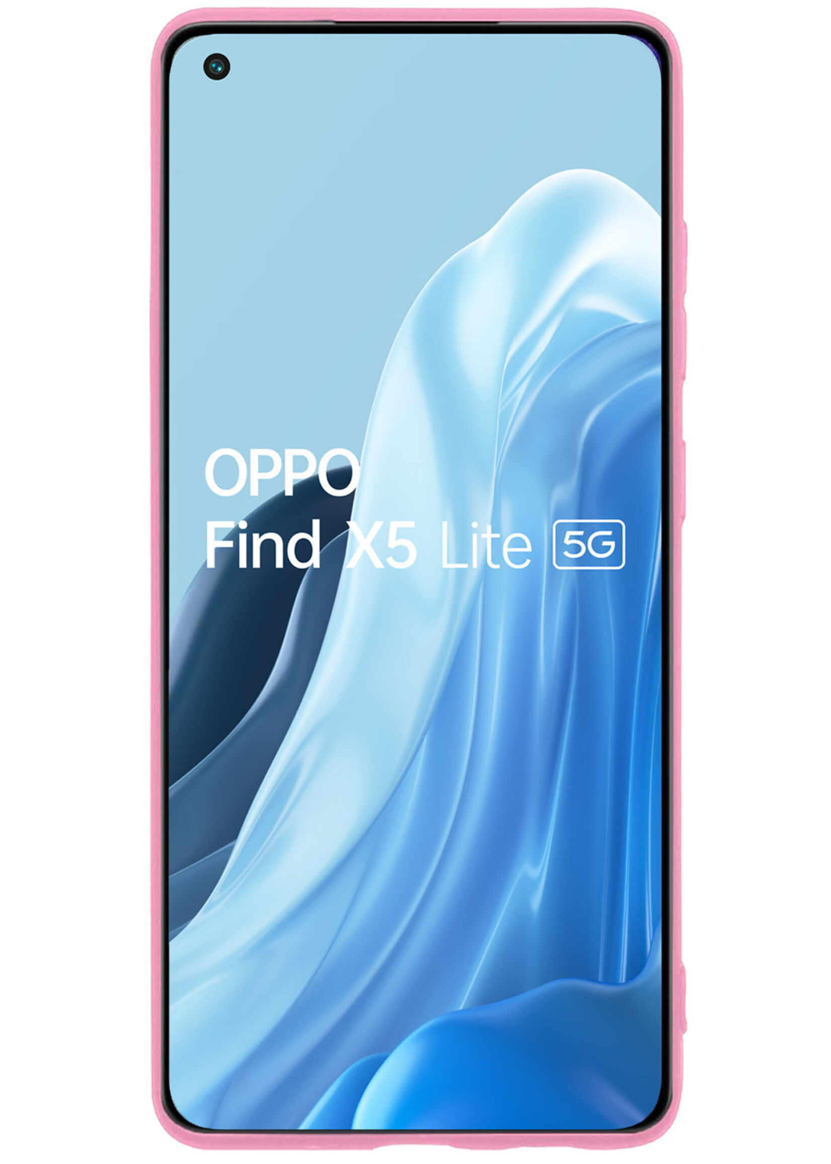 BTH OPPO Find X5 Lite Hoesje Siliconen Case Cover - OPPO Find X5 Lite Hoesje Cover Hoes Siliconen - Licht Roze