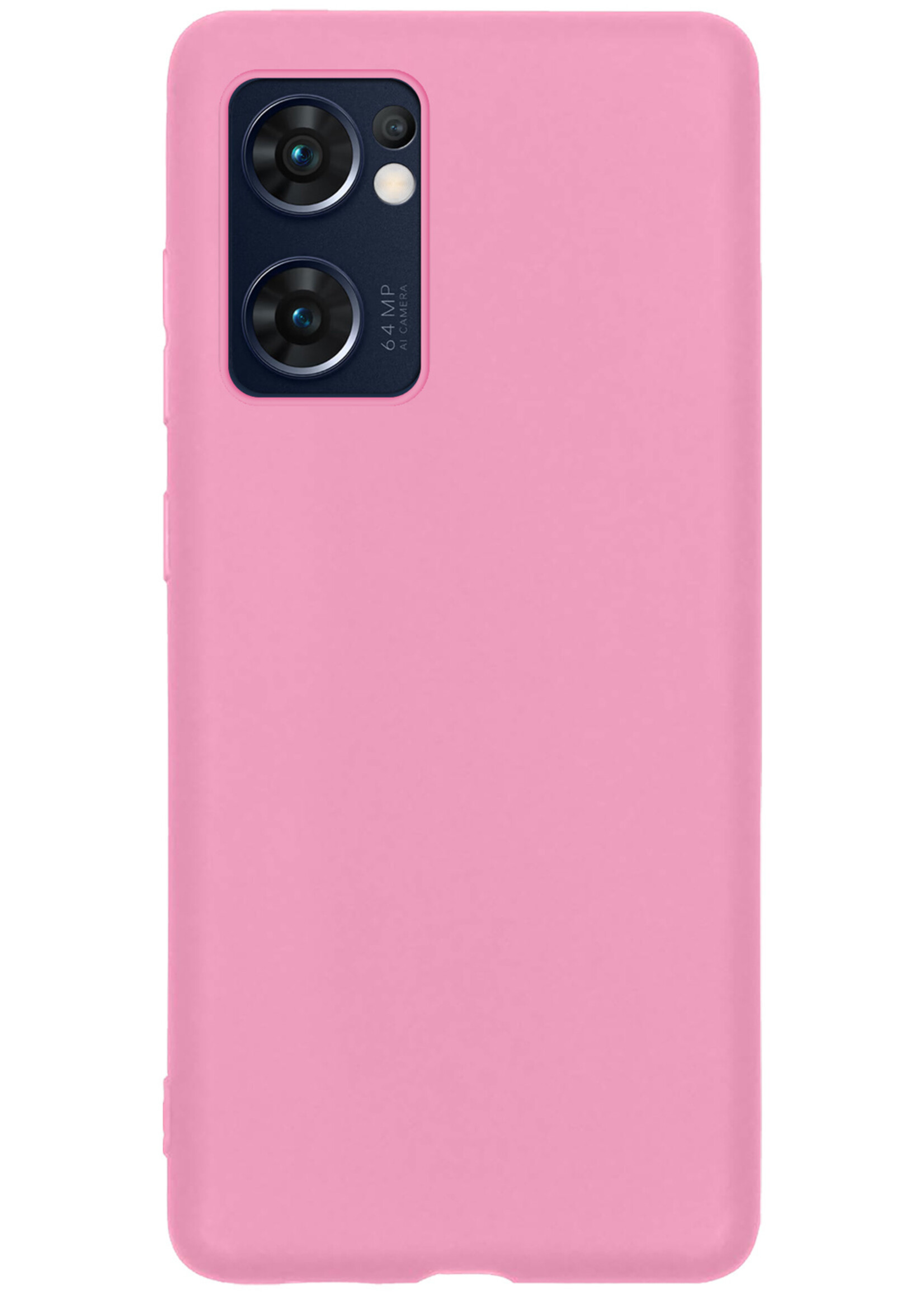 BTH OPPO Find X5 Lite Hoesje Siliconen Case Cover - OPPO Find X5 Lite Hoesje Cover Hoes Siliconen - Licht Roze