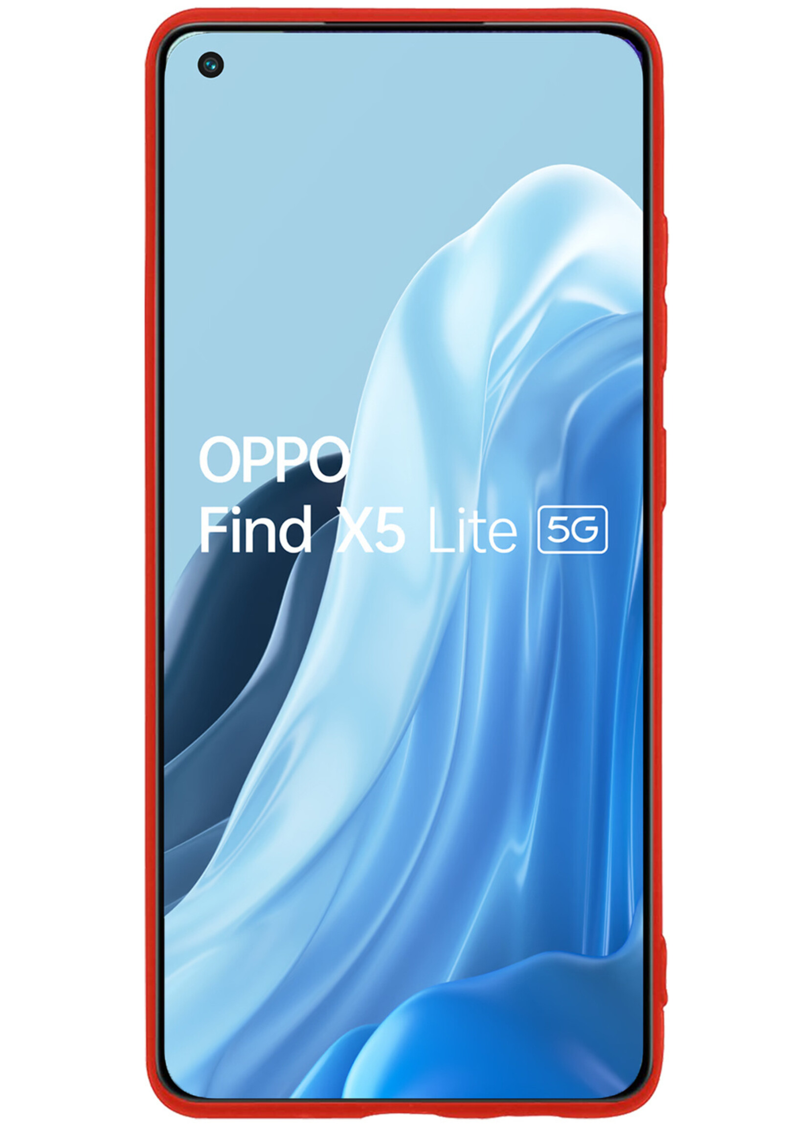 BTH OPPO Find X5 Lite Hoesje Siliconen Case Cover - OPPO Find X5 Lite Hoesje Cover Hoes Siliconen - Rood