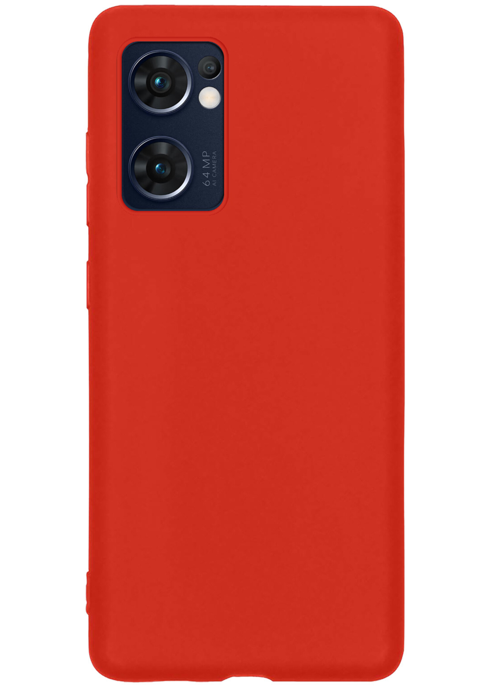 BTH OPPO Find X5 Lite Hoesje Siliconen Case Cover - OPPO Find X5 Lite Hoesje Cover Hoes Siliconen - Rood