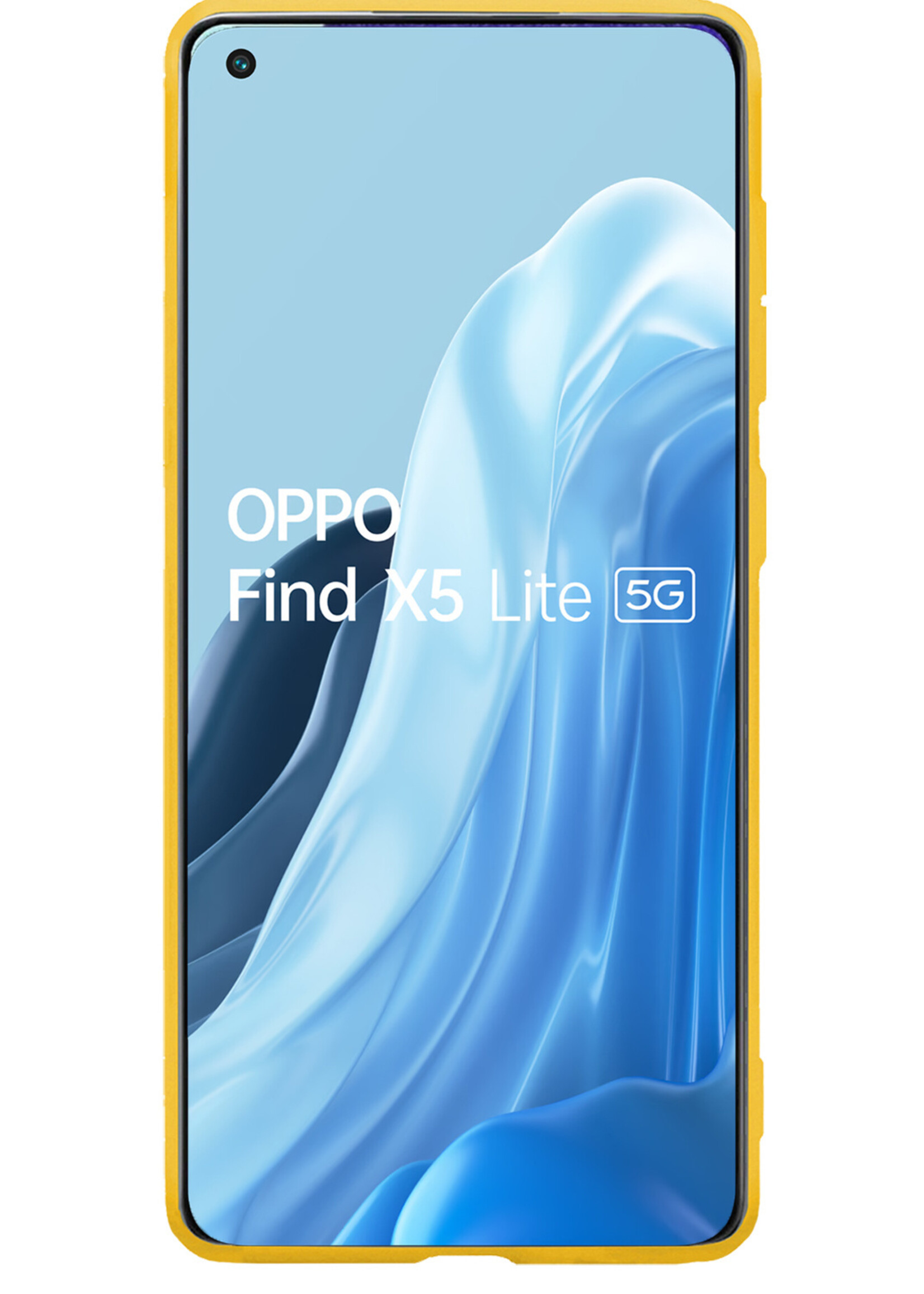 BTH Hoesje Geschikt voor OPPO Find X5 Lite Hoesje Siliconen Case Hoes - Hoes Geschikt voor OPPO X5 Lite Hoes Cover Case - Geel - 2 PACK