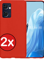 BTH BTH OPPO Find X5 Lite Hoesje Siliconen - Rood - 2 PACK